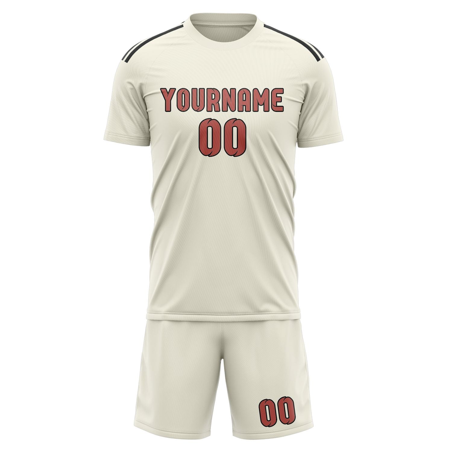 Maßgeschneidertes Professionelles Beige Kupferrose Fußballtrikot-Set