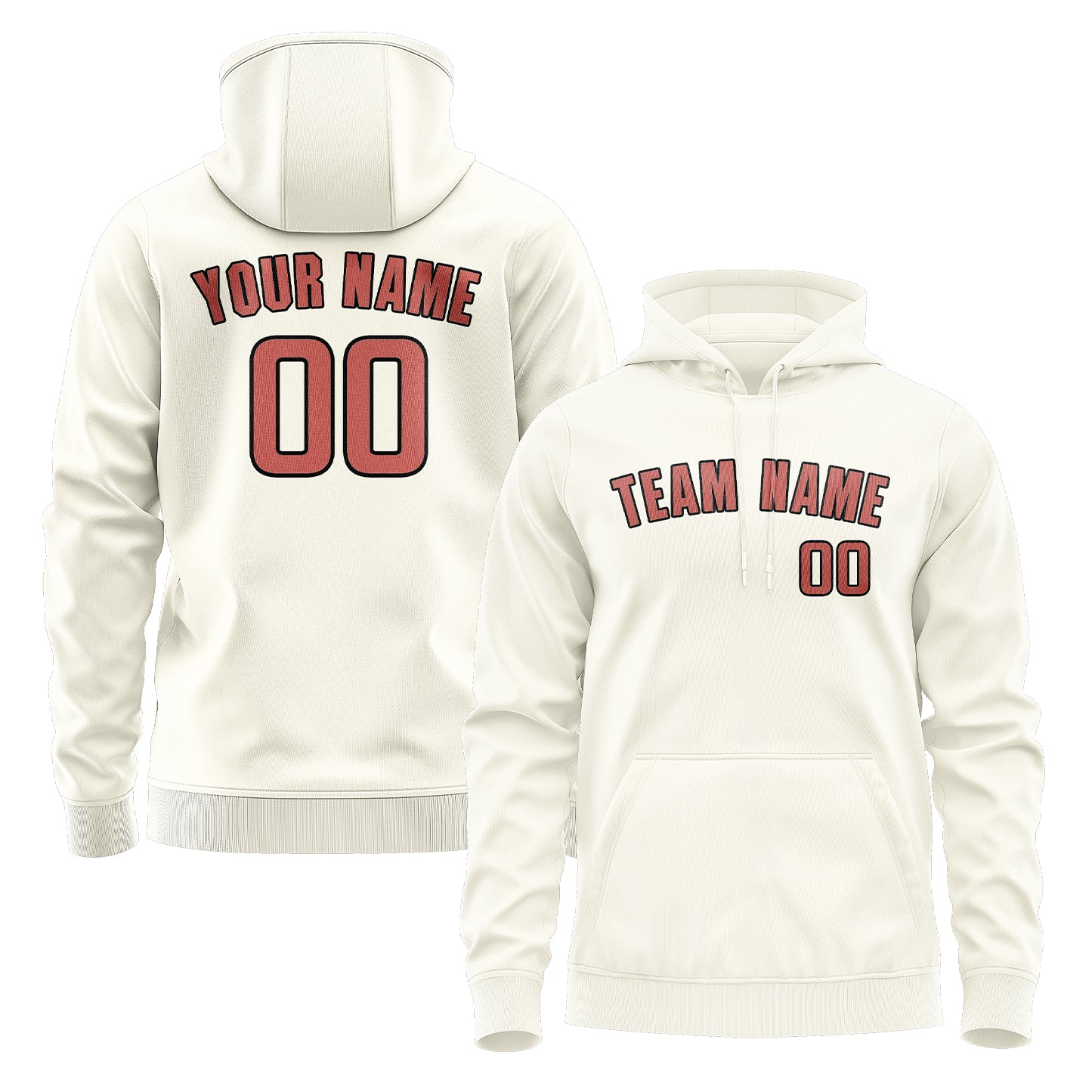 Maßgeschneidertes Beige Kupferrose Hoodie