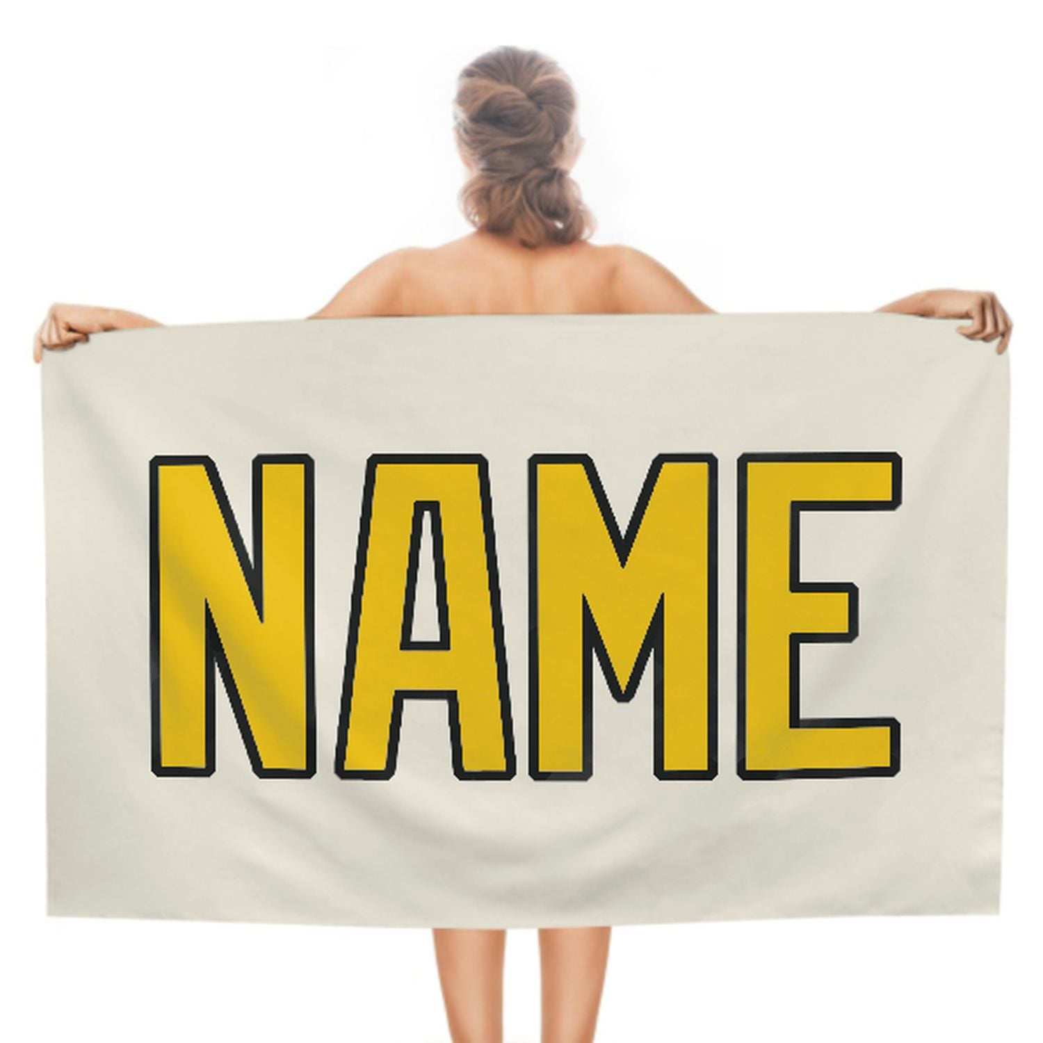 Maßgeschneidertes Beige Gold Strandtuch