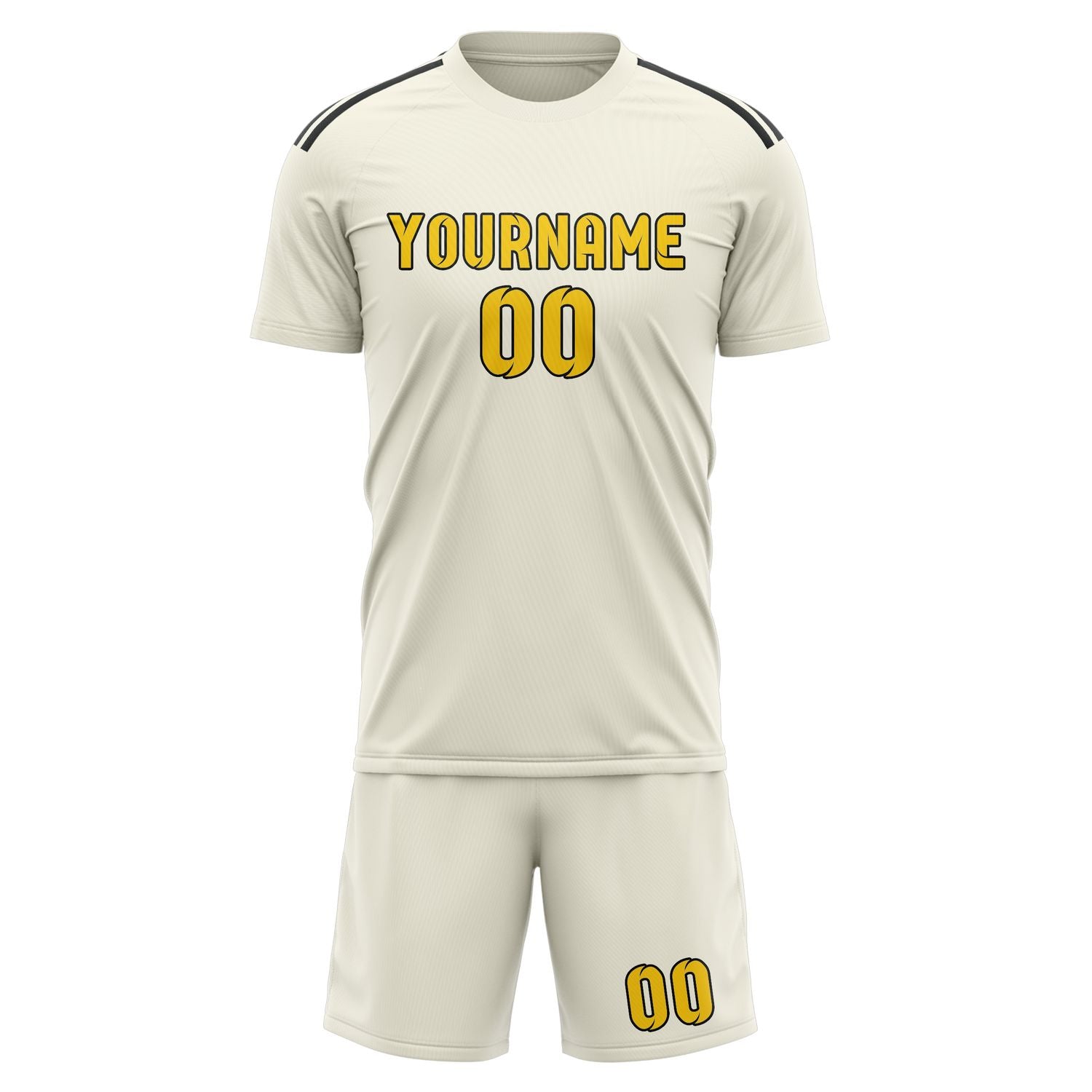 Maßgeschneidertes Professionelles Beige Gold Fußballtrikot-Set