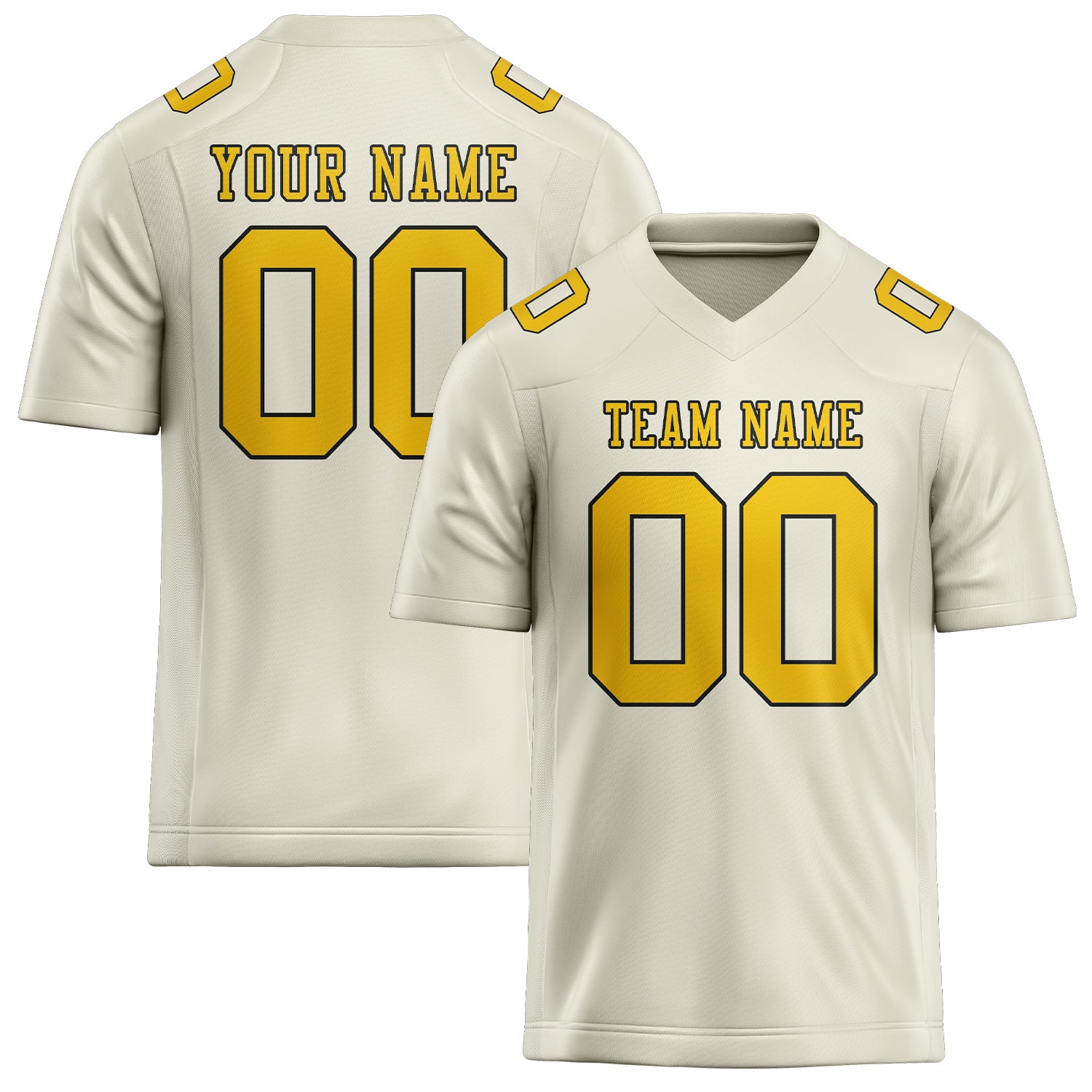 Maillot de rugby professionnel personnalisé beige doré