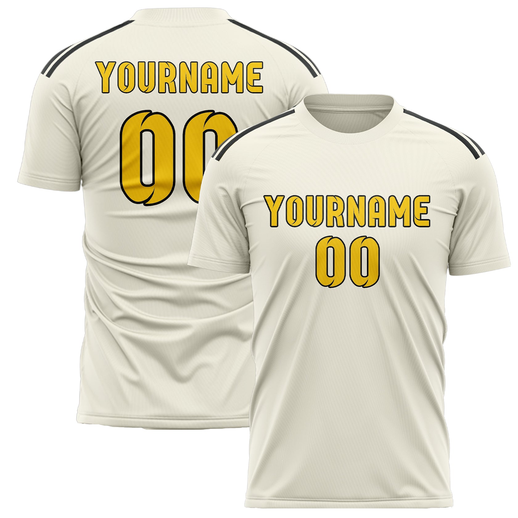 Benutzerdefiniertes Professionelles Beige Gold Fußballtrikot