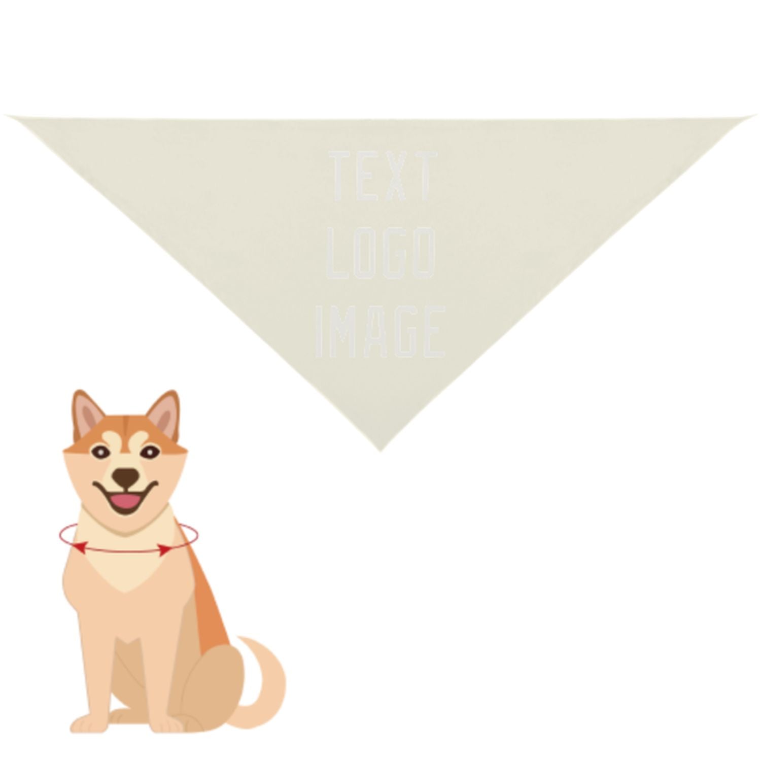 Bandana beige bianca personalizzata per animali domestici