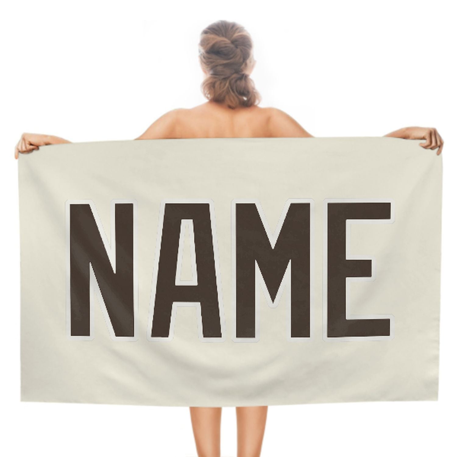 Maßgeschneidertes Beige Braun Strandtuch