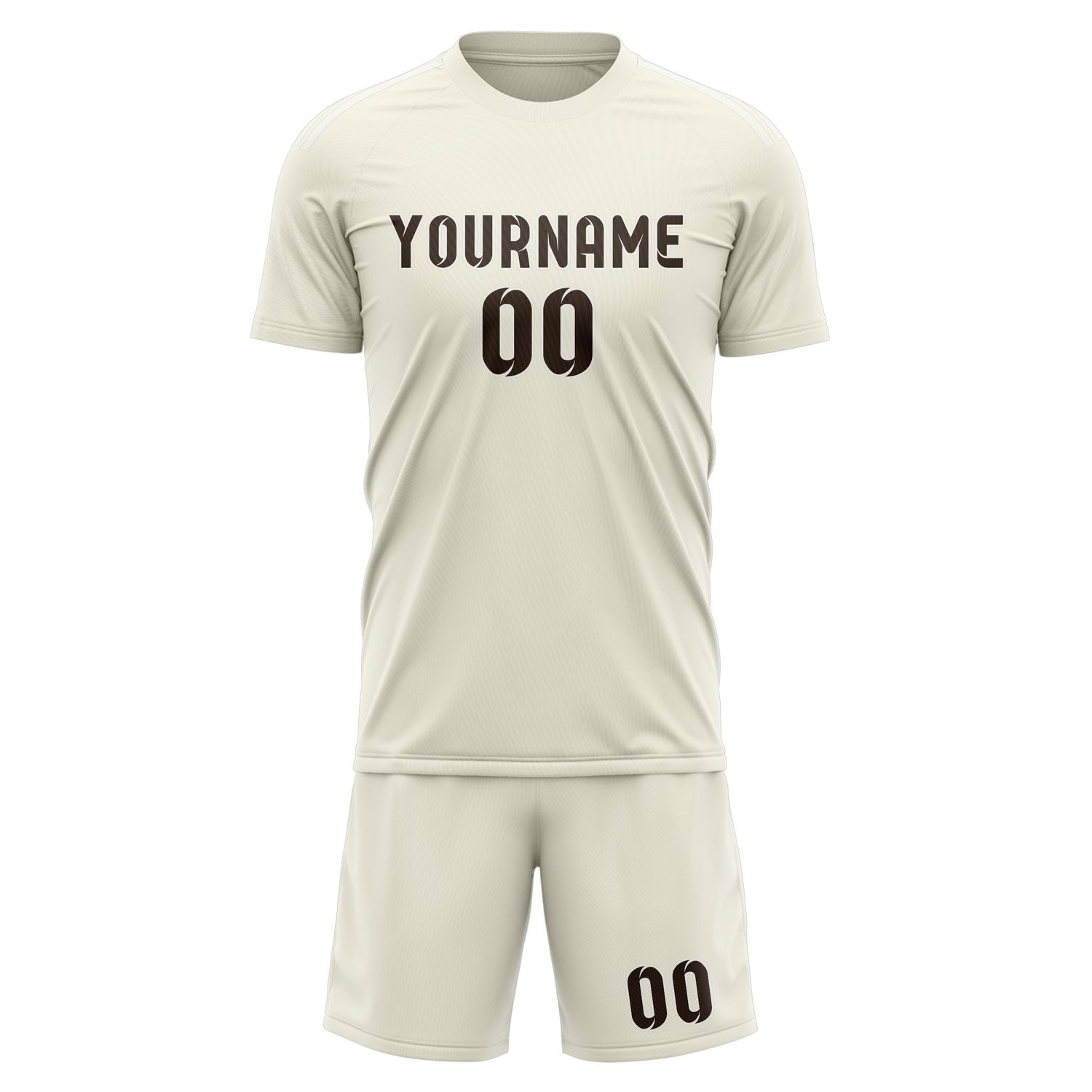 Maßgeschneidertes Professionelles Beige Braun Fußballtrikot-Set