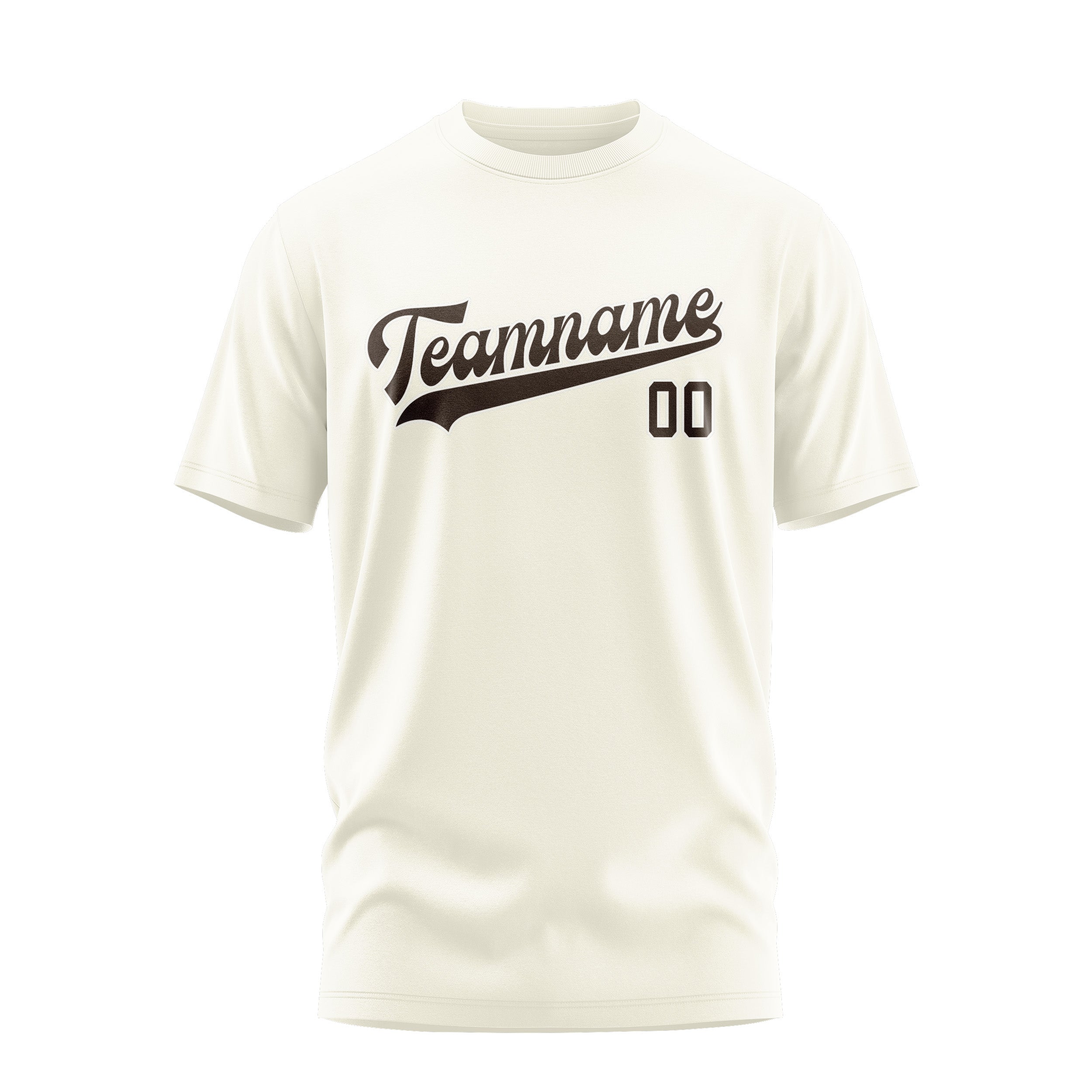 Maßgeschneidertes Beige Braun T-Shirt