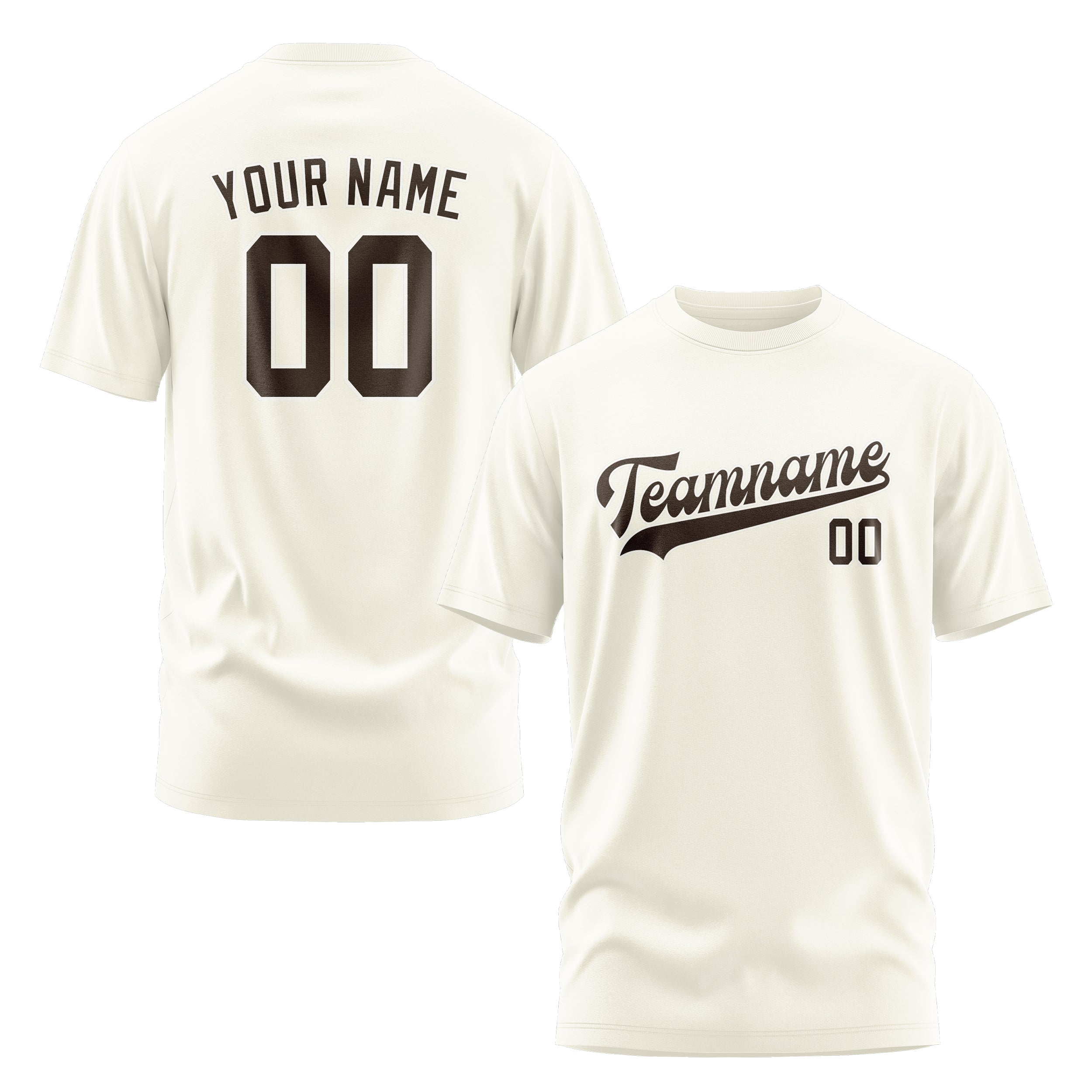 Maßgeschneidertes Beige Braun T-Shirt