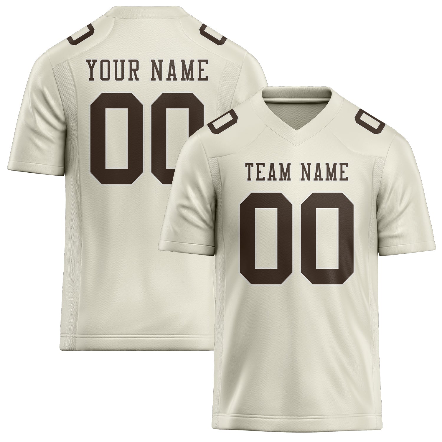 Maillot de rugby professionnel beige marron sur mesure