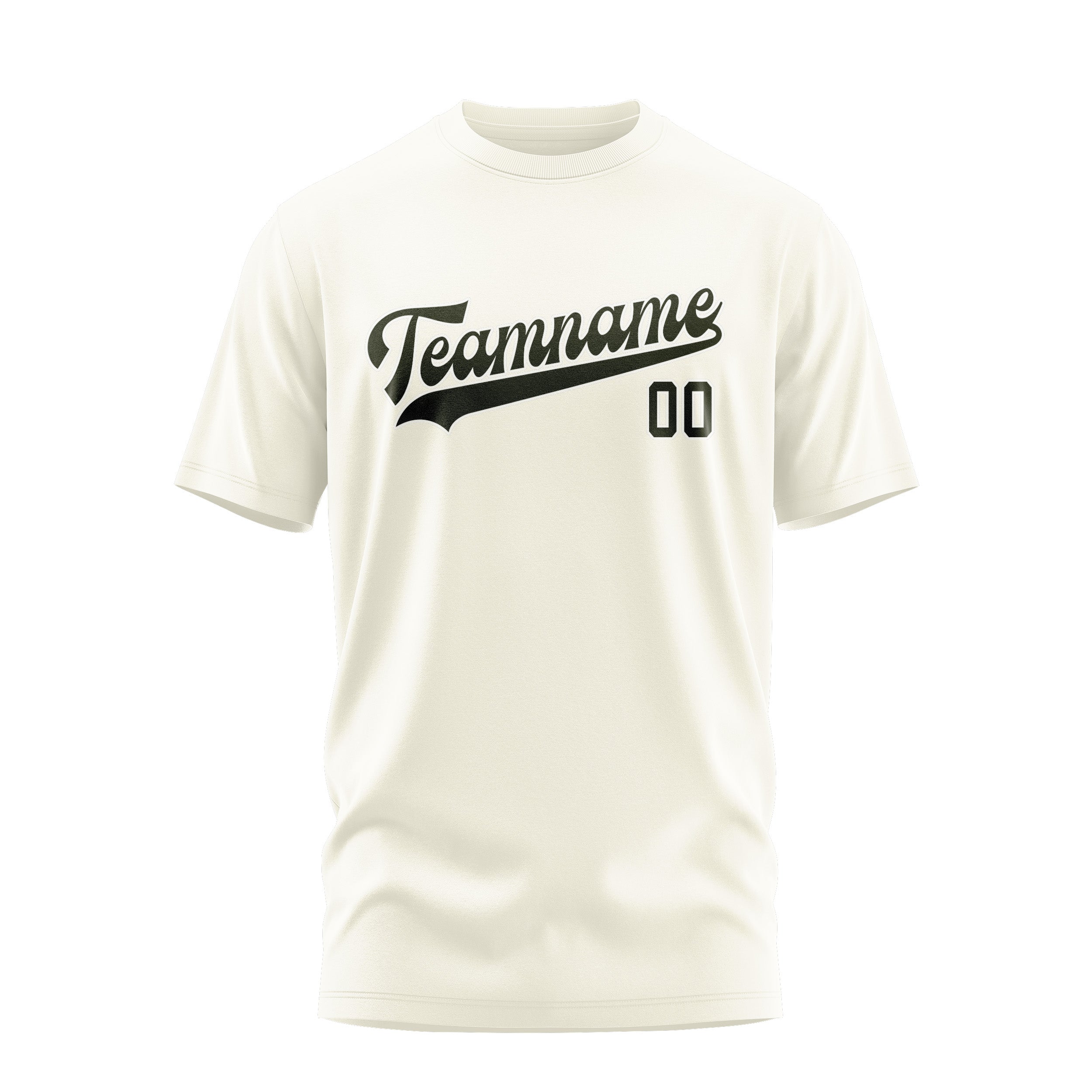 Maßgeschneidertes Beige Dunkles Oliv T-Shirt