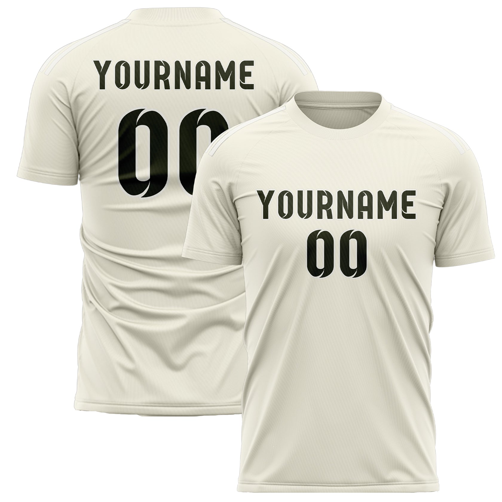 Benutzerdefiniertes Professionelles Beige Dunkles Oliv Fußballtrikot
