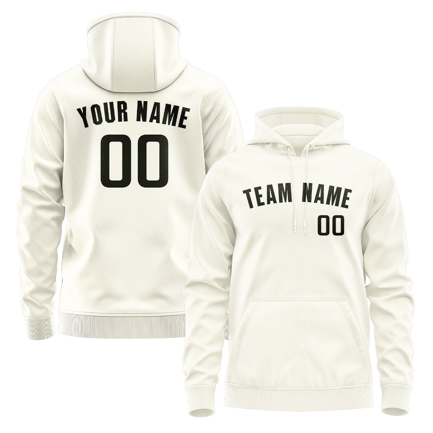 Maßgeschneidertes Beige Dunkles Oliv Hoodie
