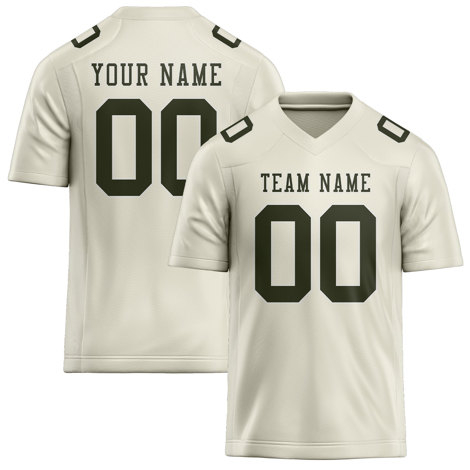 Maillot de rugby professionnel beige olive foncé sur mesure