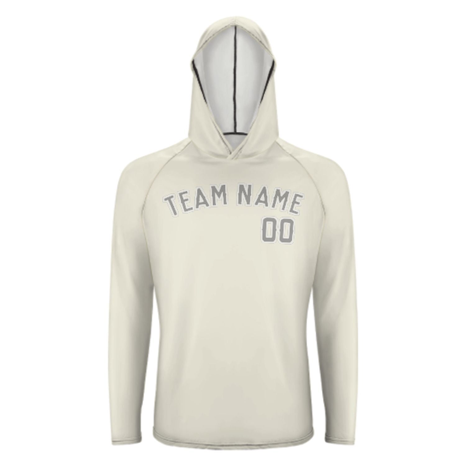 Maßgeschneidertes Beige Grau UV-Hoodie