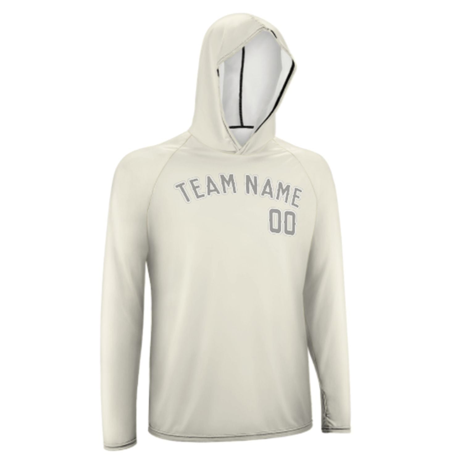 Maßgeschneidertes Beige Grau UV-Hoodie