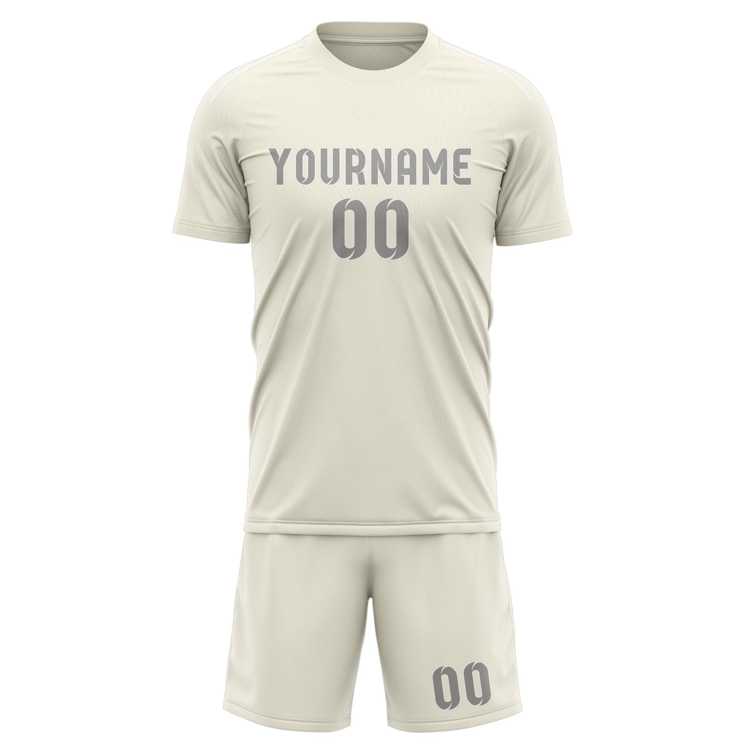 Maßgeschneidertes Professionelles Beige Grau Fußballtrikot-Set