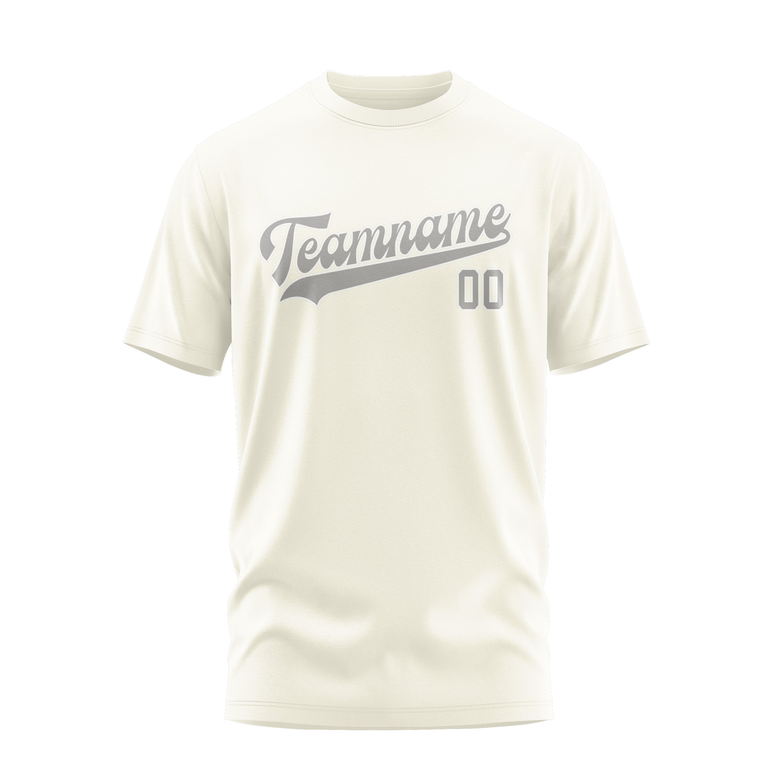 Maßgeschneidertes Beige Grau T-Shirt