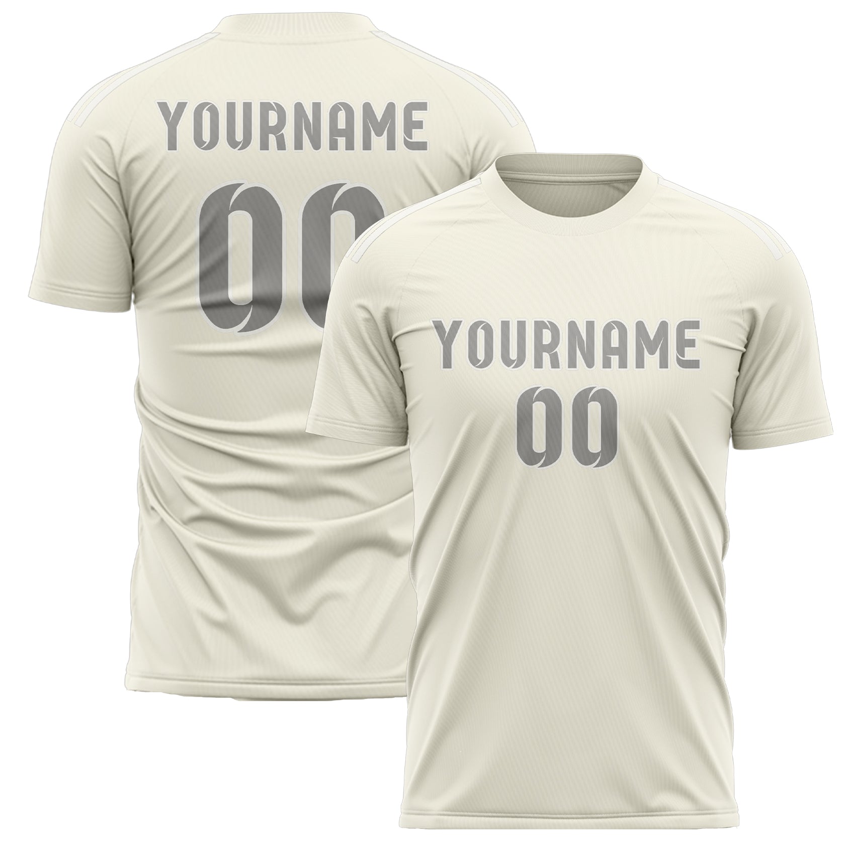 Benutzerdefiniertes Professionelles Beige Grau Fußballtrikot