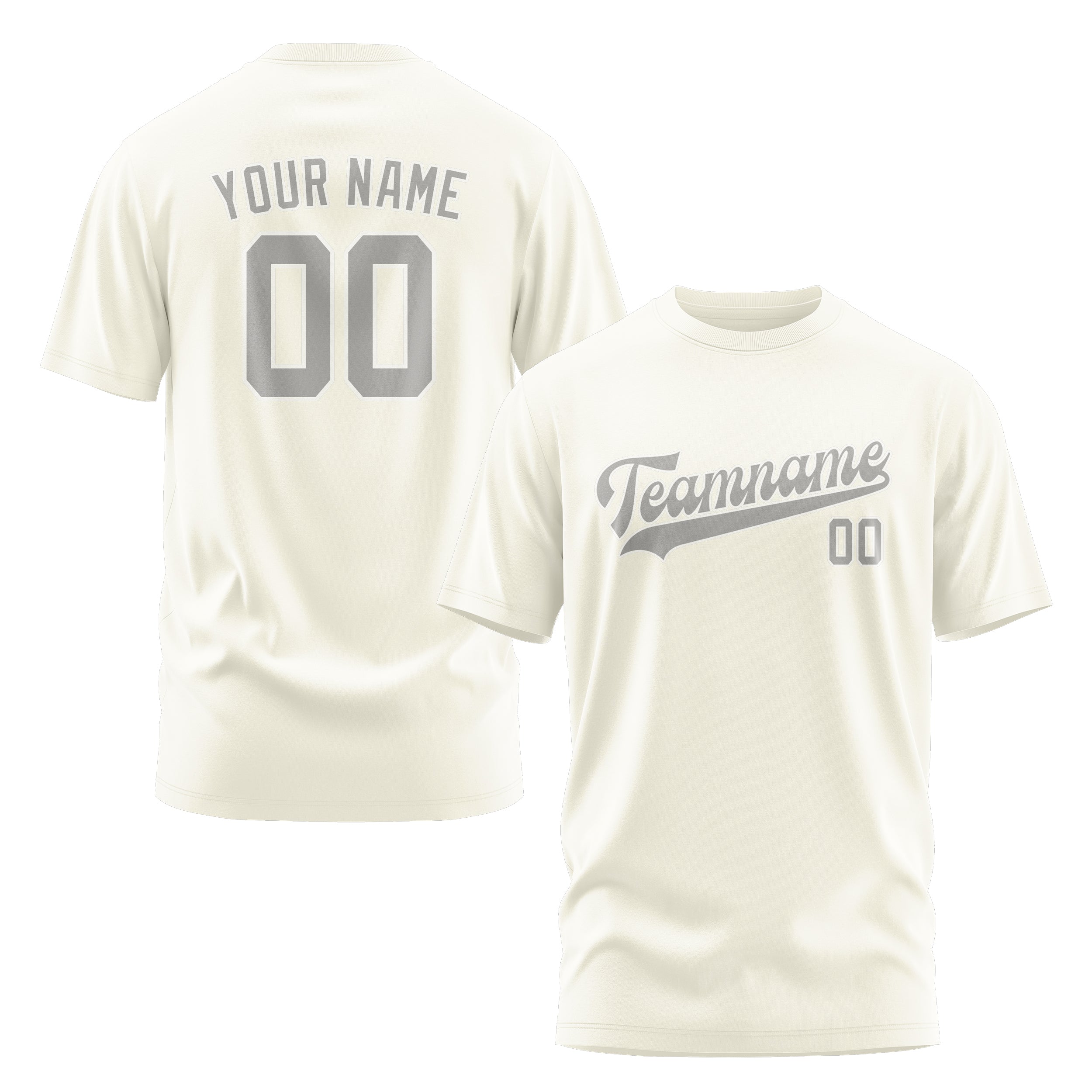 Maßgeschneidertes Beige Grau T-Shirt