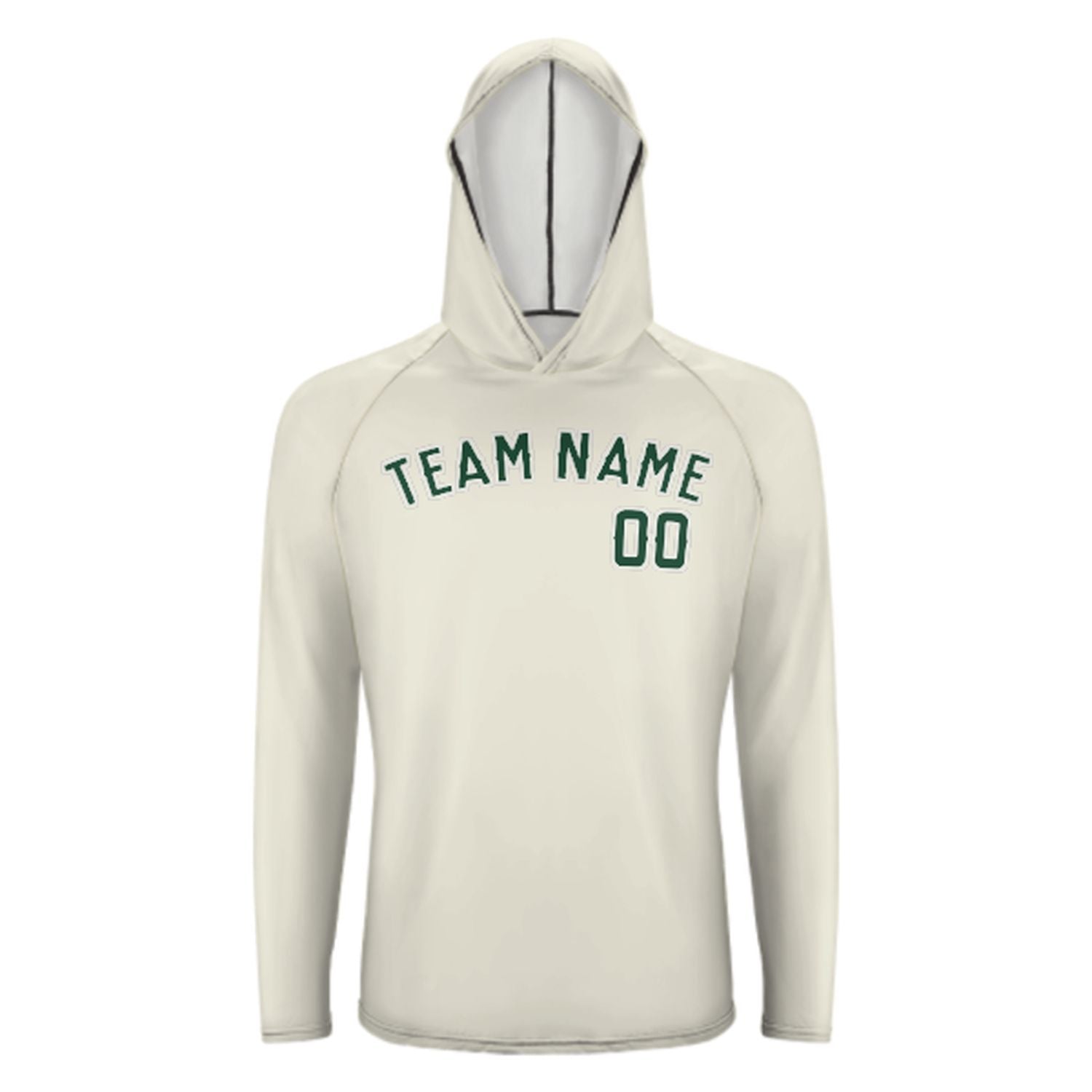Maßgeschneidertes Beige Moosgrün UV-Hoodie