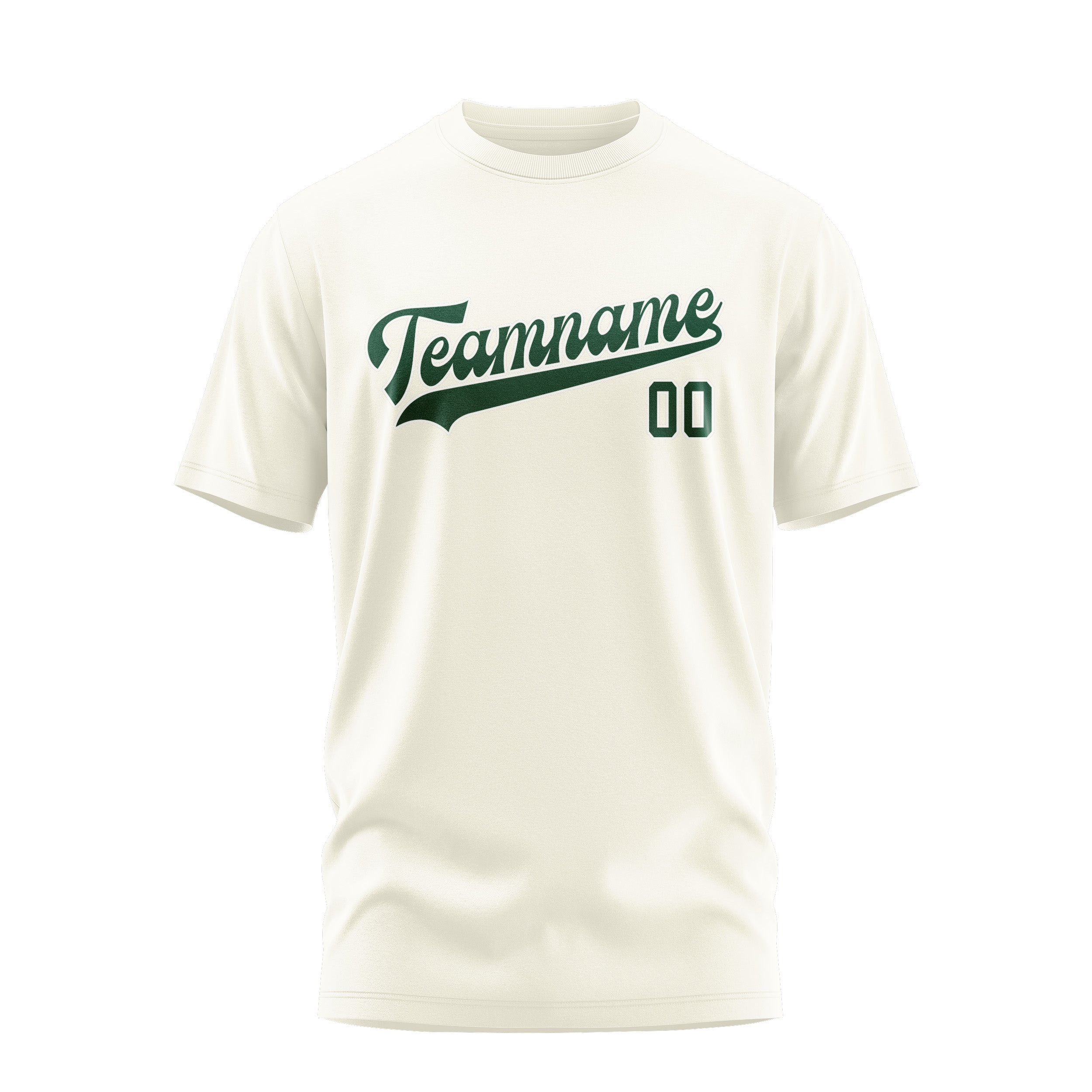 Maßgeschneidertes Beige Moosgrün T-Shirt