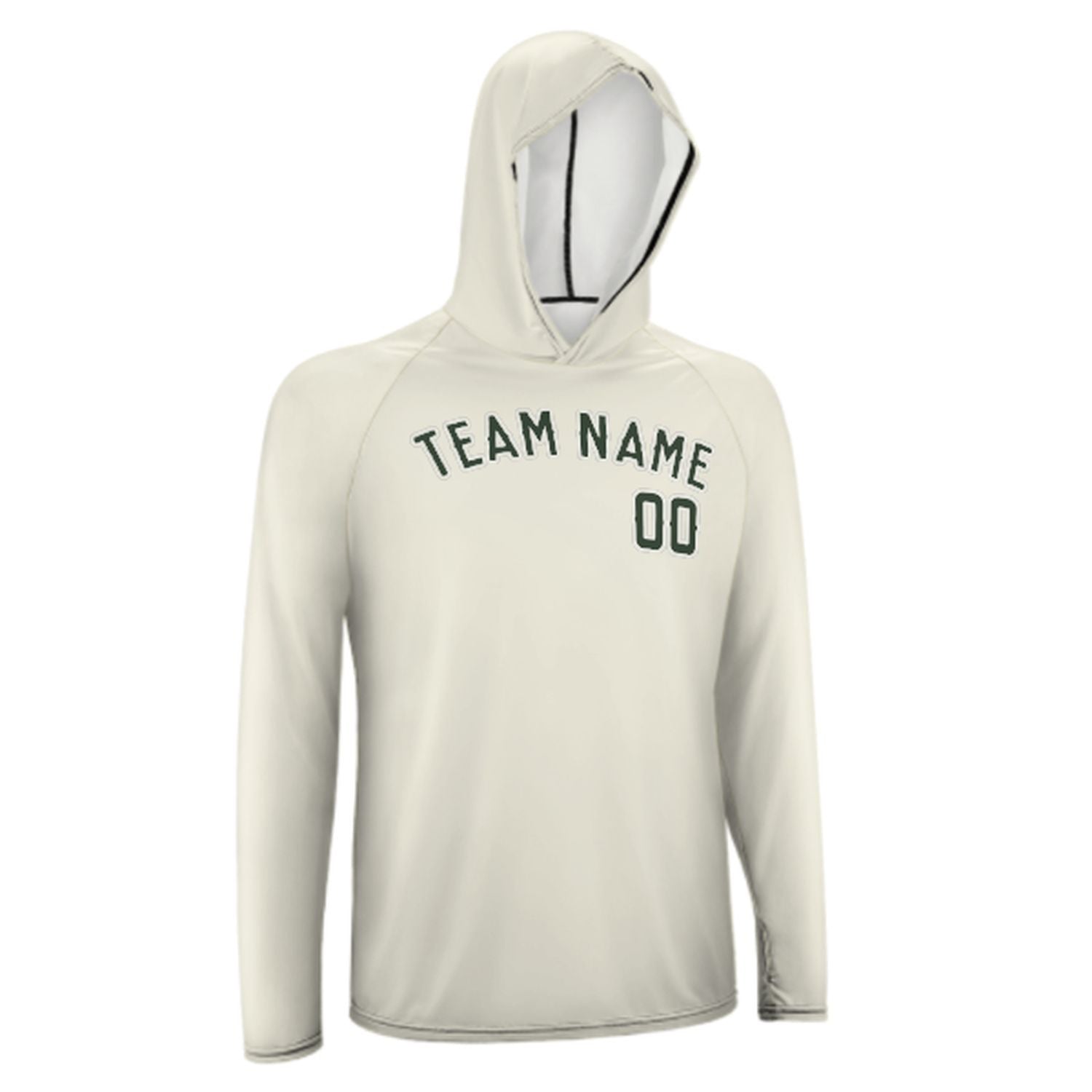 Maßgeschneidertes Beige Tannengrün UV-Hoodie