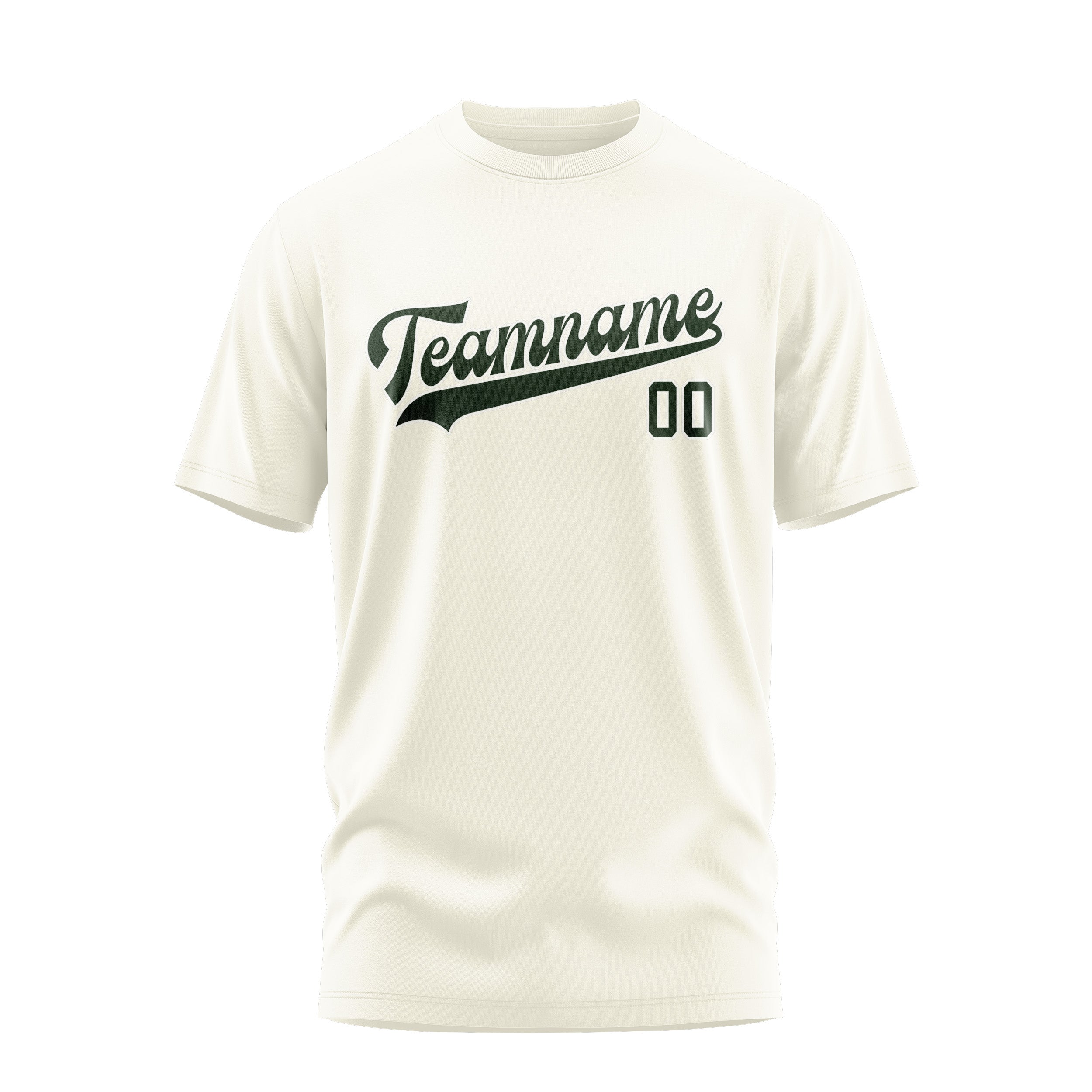 Maßgeschneidertes Beige Tannengrün T-Shirt