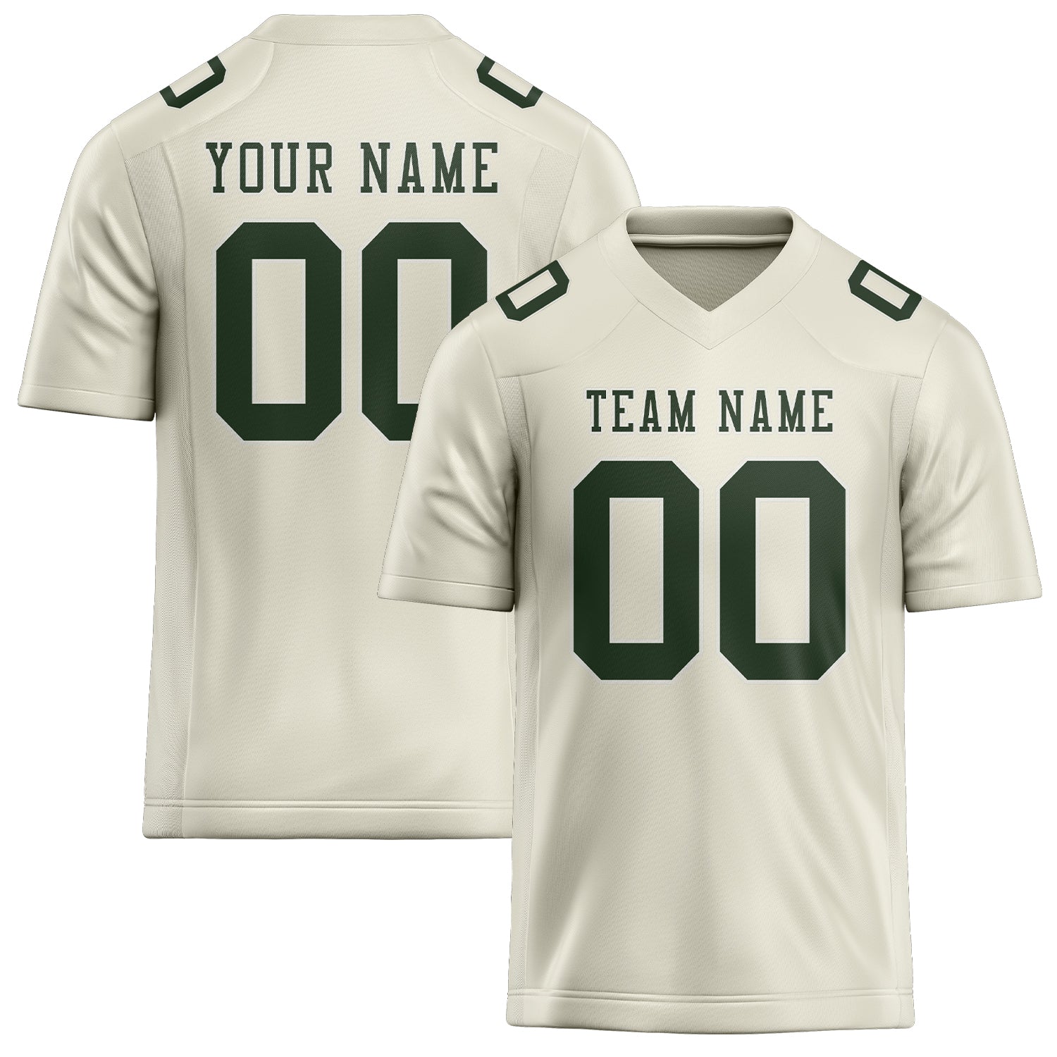 Maillot de rugby professionnel beige vert sapin sur mesure