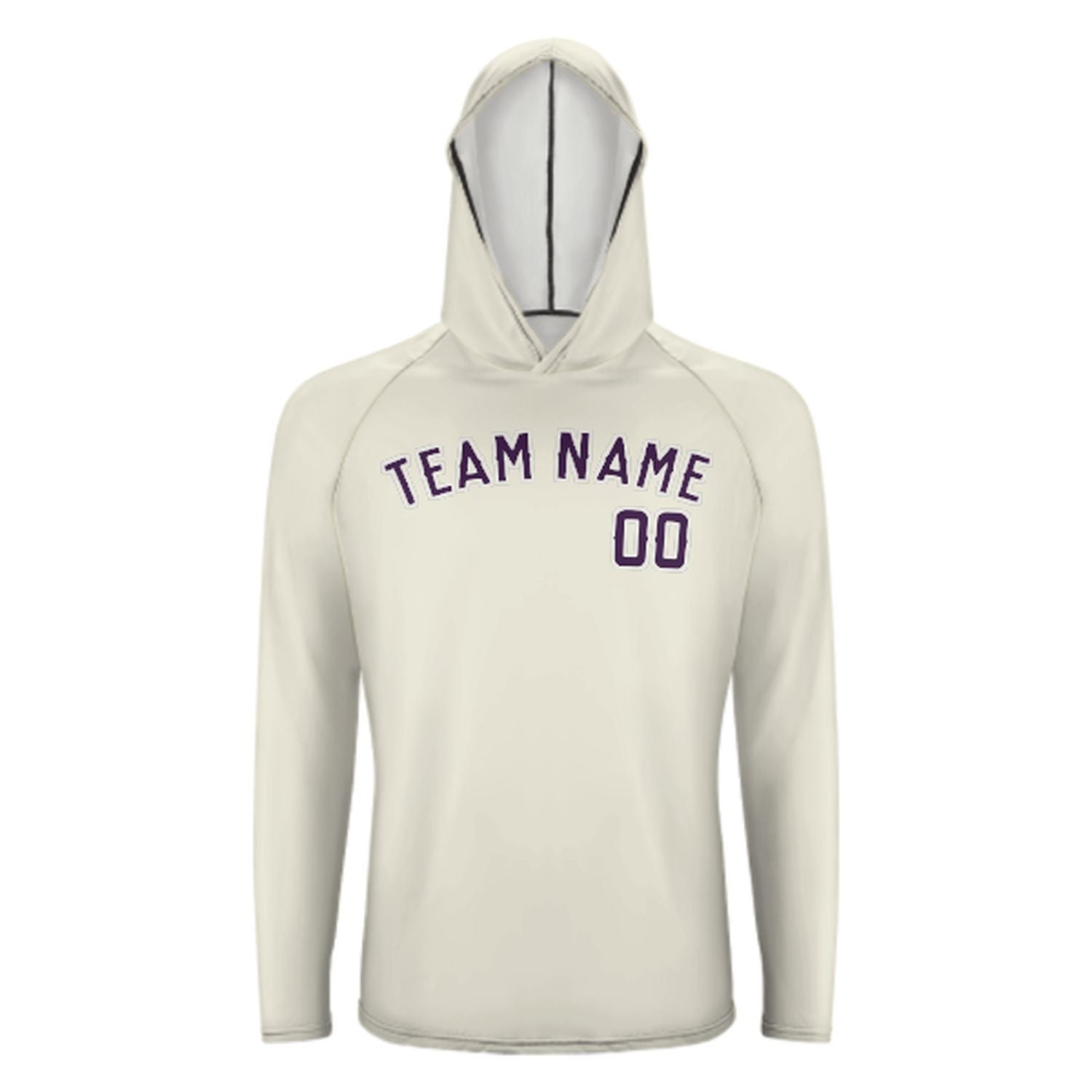 Maßgeschneidertes Beige Lila UV-Hoodie