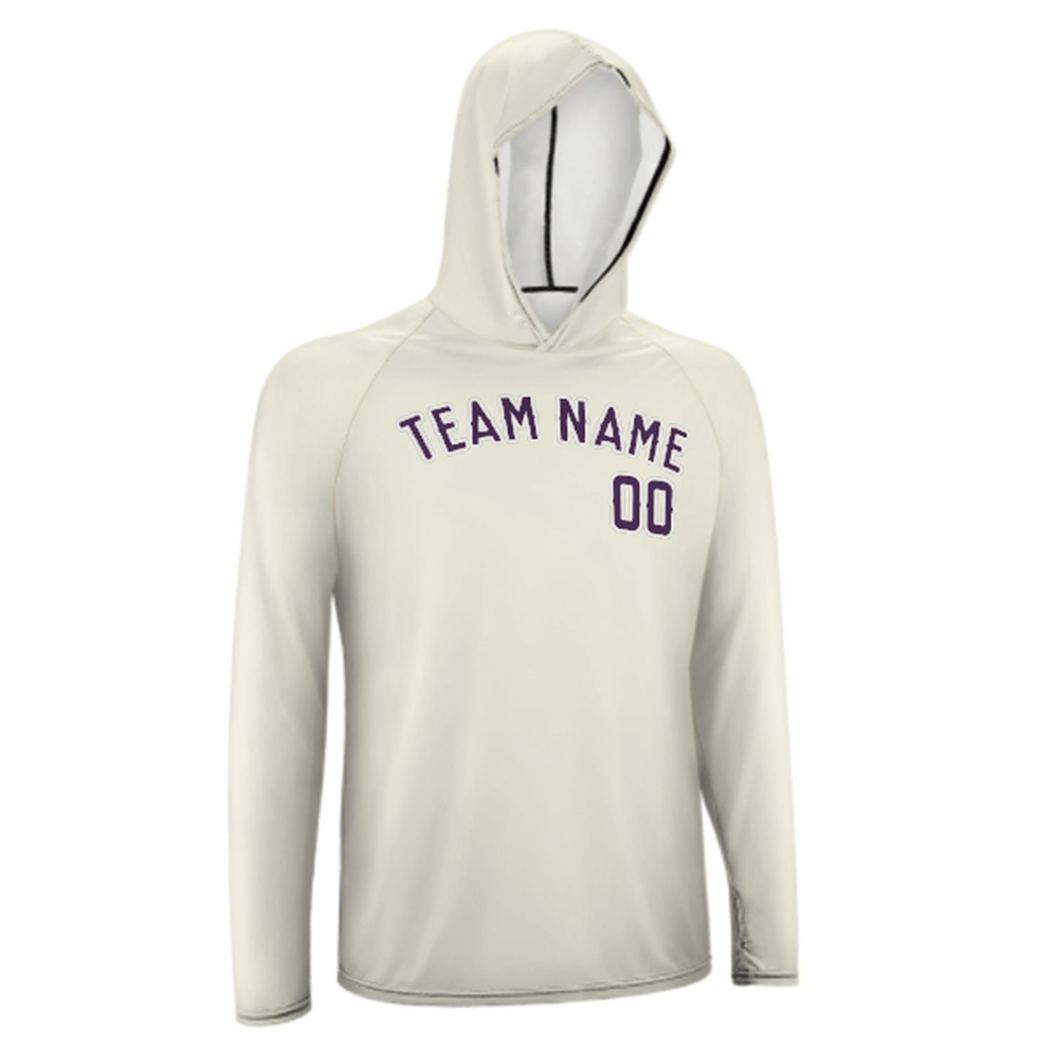 Maßgeschneidertes Beige Lila UV-Hoodie