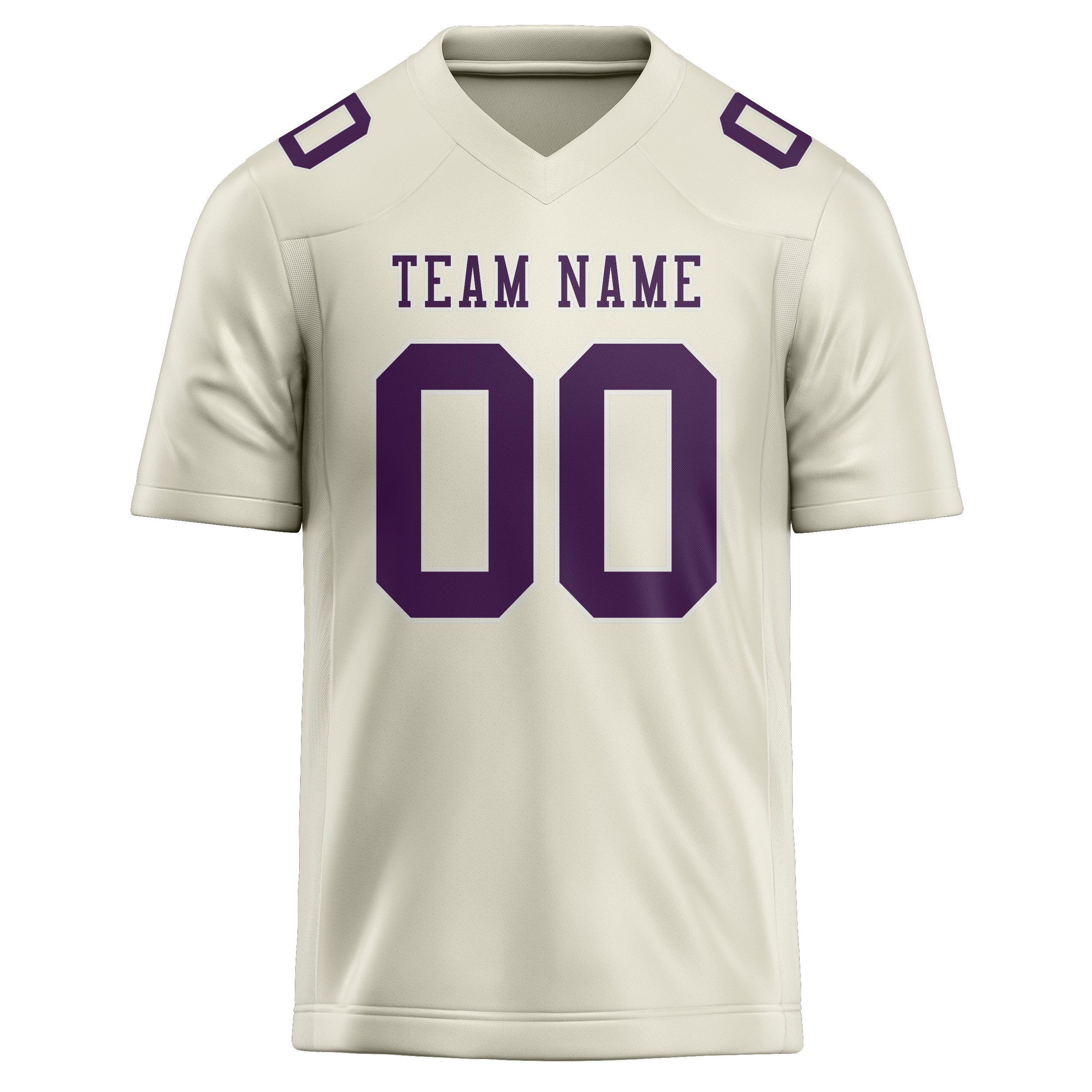 Maillot de rugby personnalisé beige violet professionnel
