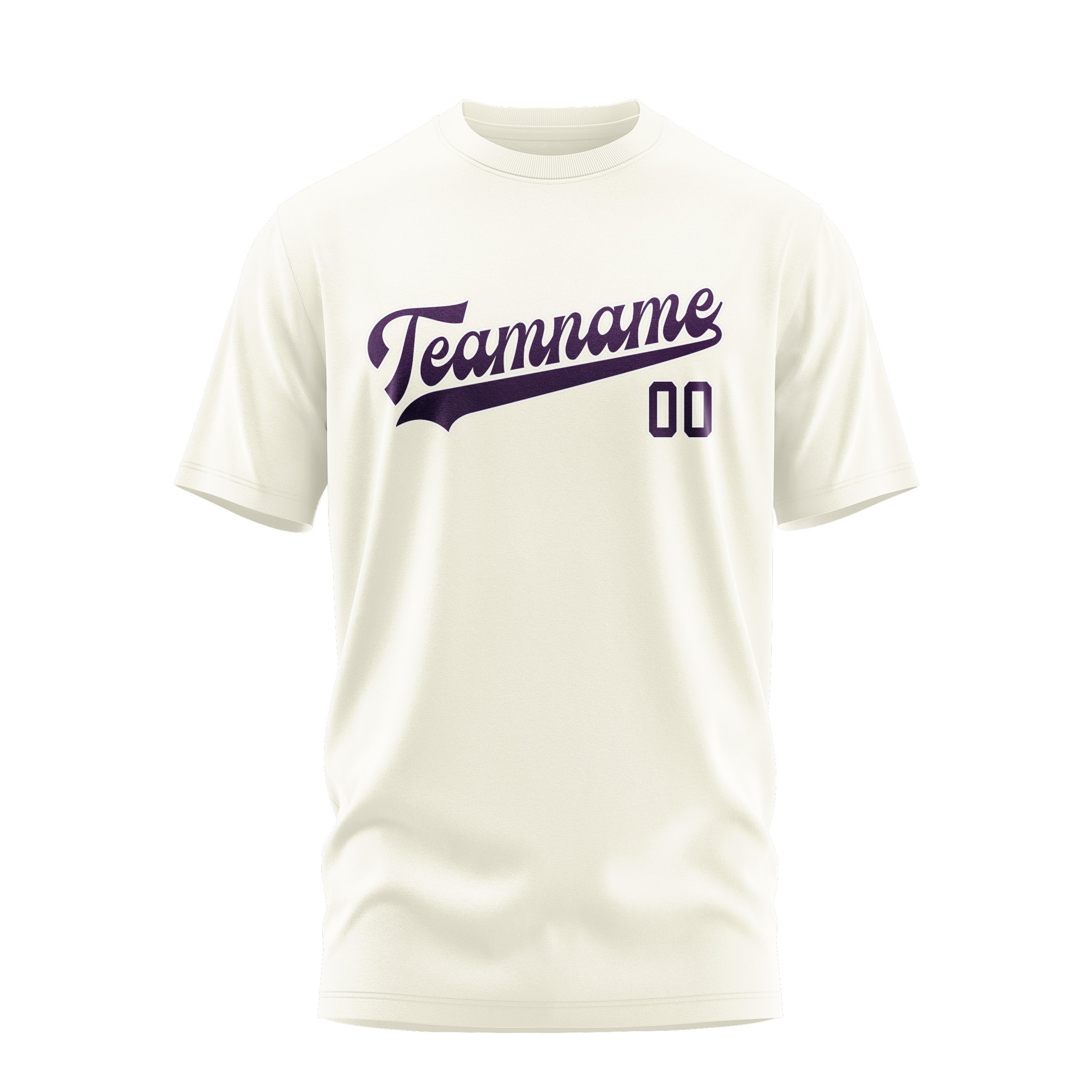 Maßgeschneidertes Beige Lila T-Shirt
