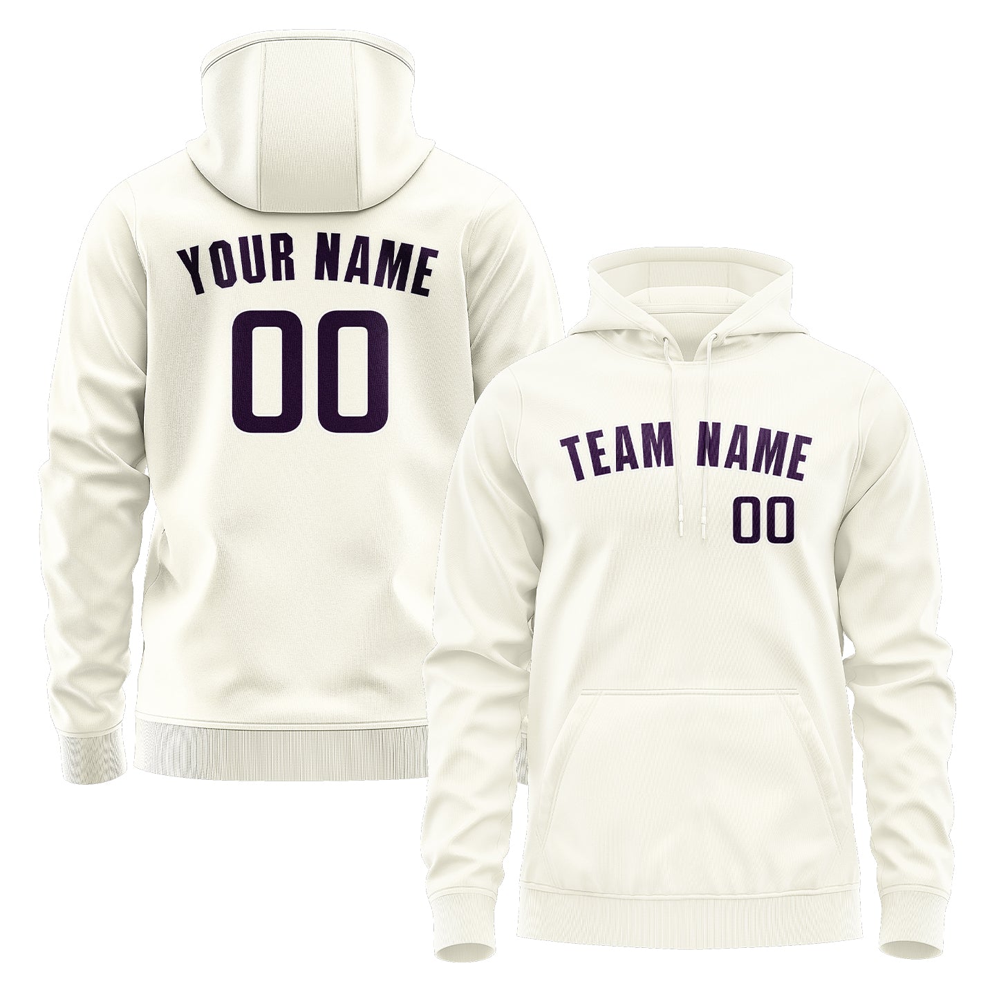 Maßgeschneidertes Beige Lila Hoodie