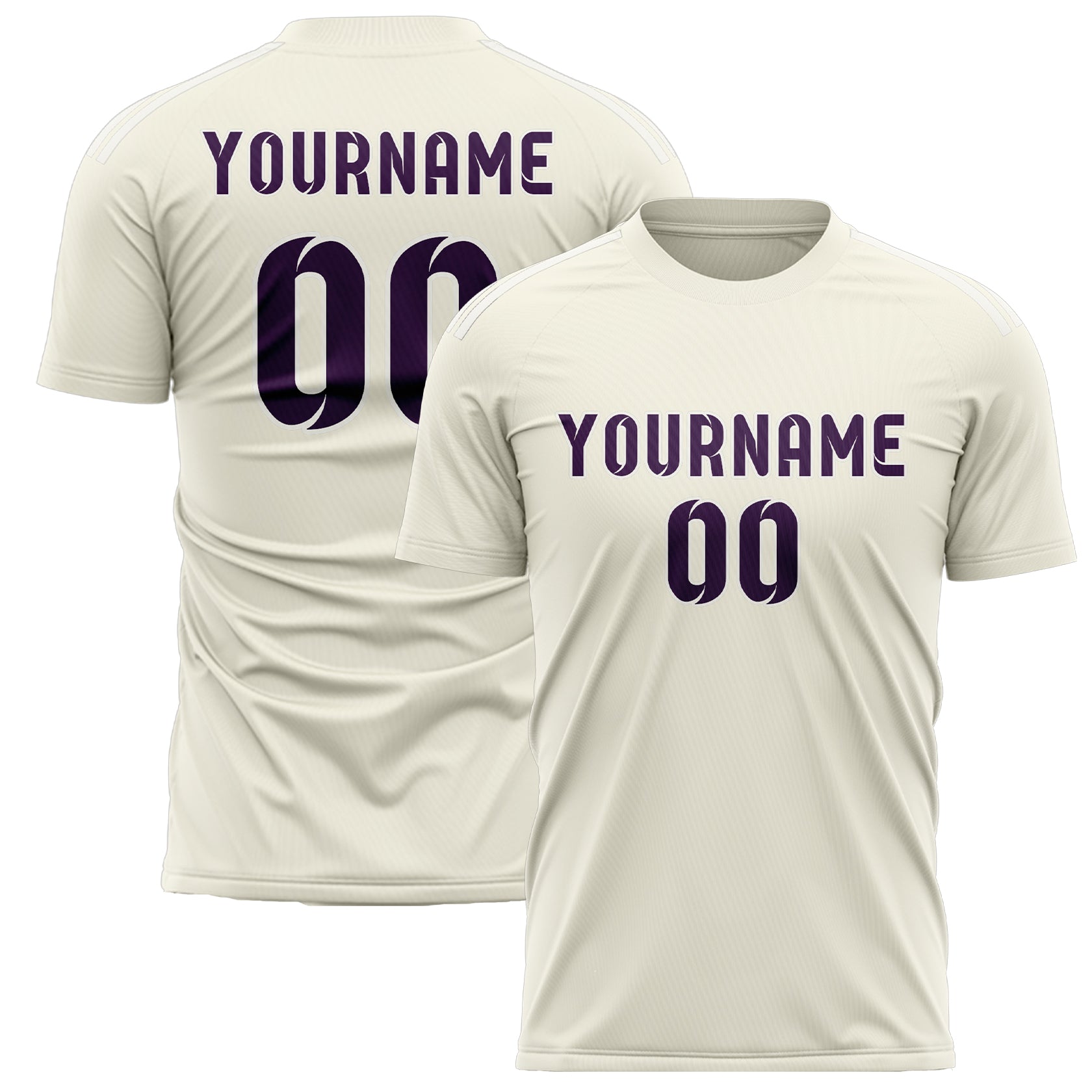 Benutzerdefiniertes Professionelles Beige Lila Fußballtrikot