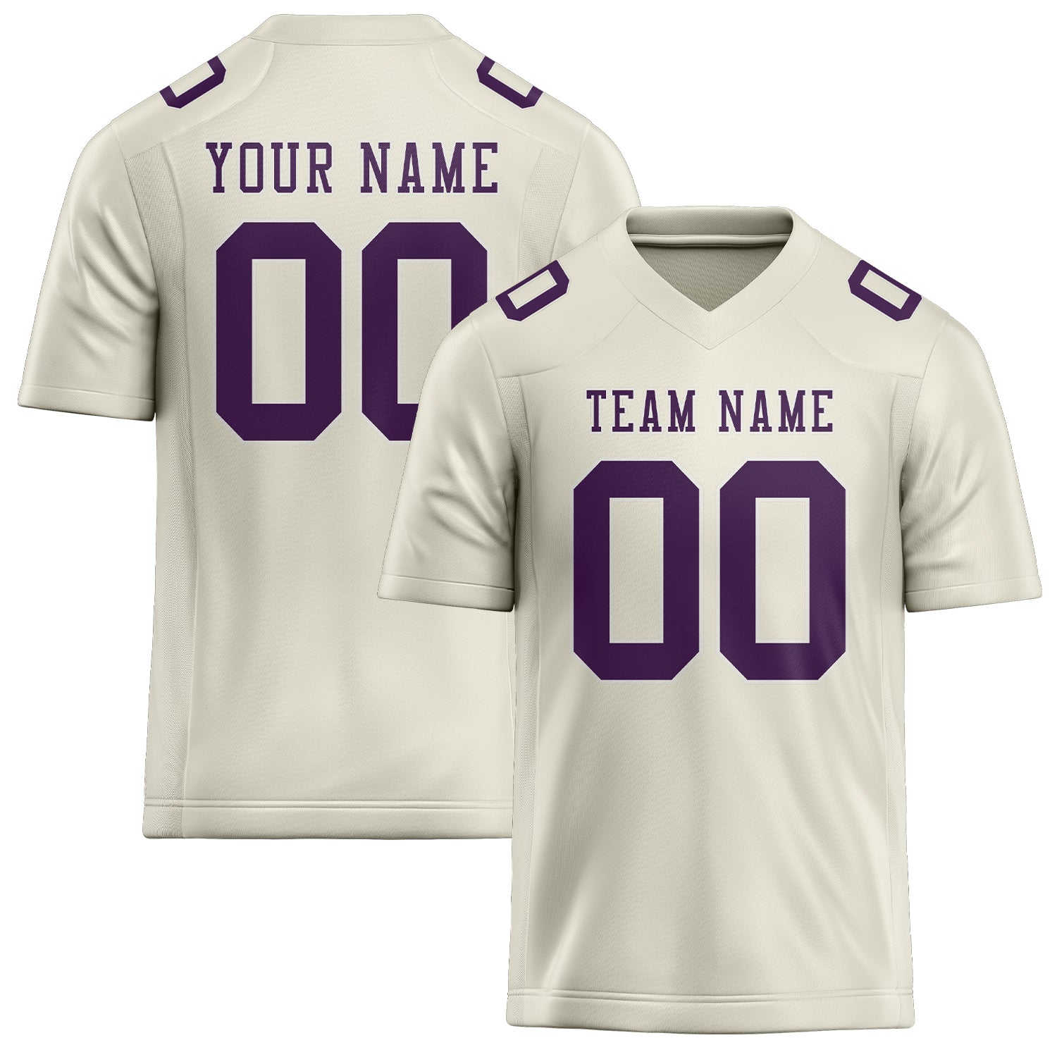 Maillot de rugby personnalisé beige violet professionnel