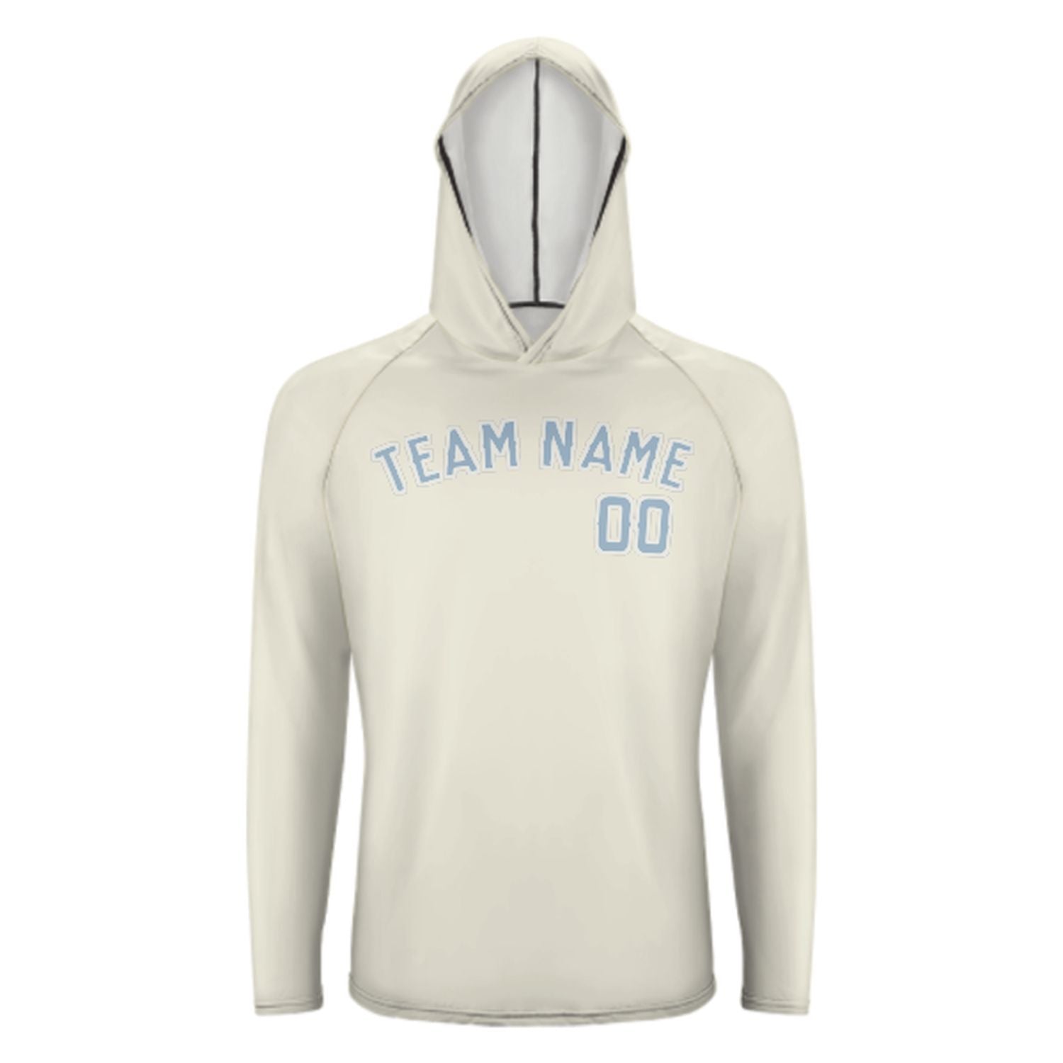 Maßgeschneidertes Beige Hellblau UV-Hoodie