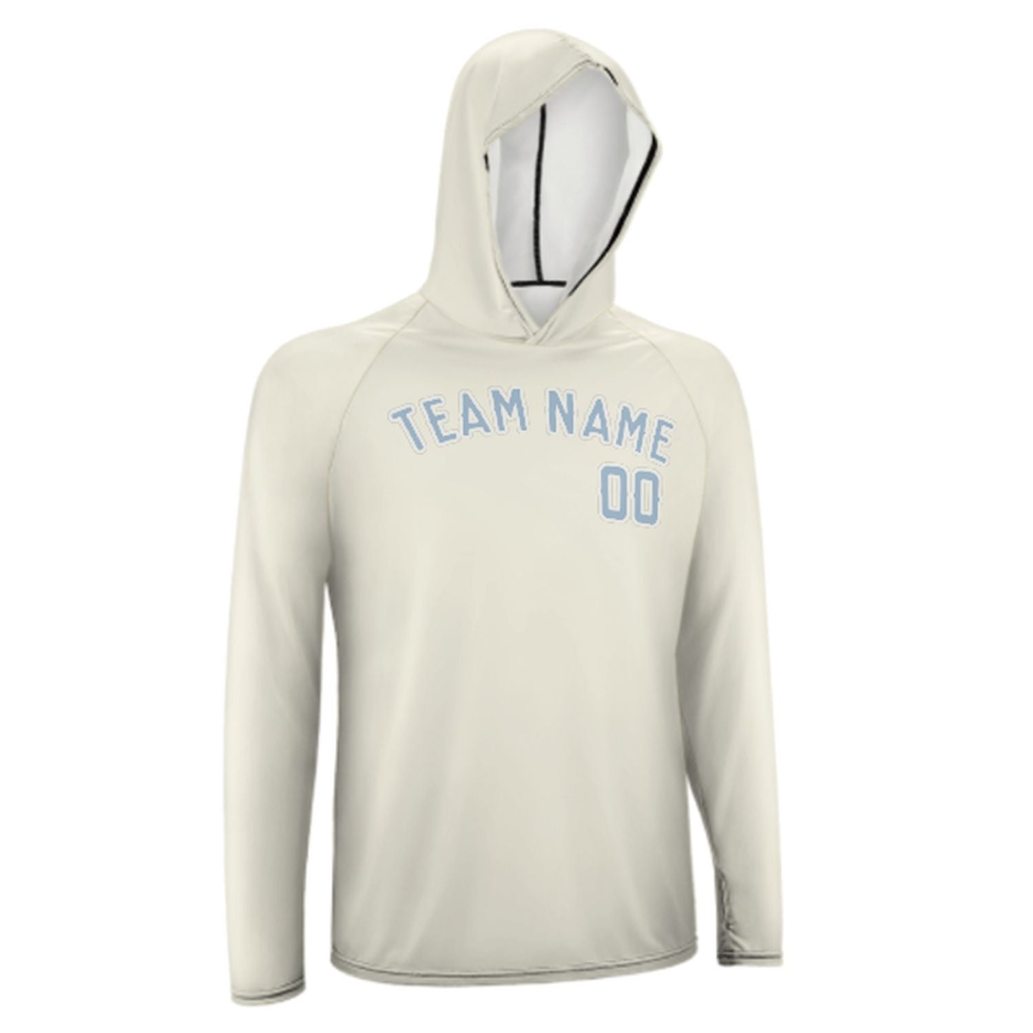 Maßgeschneidertes Beige Hellblau UV-Hoodie