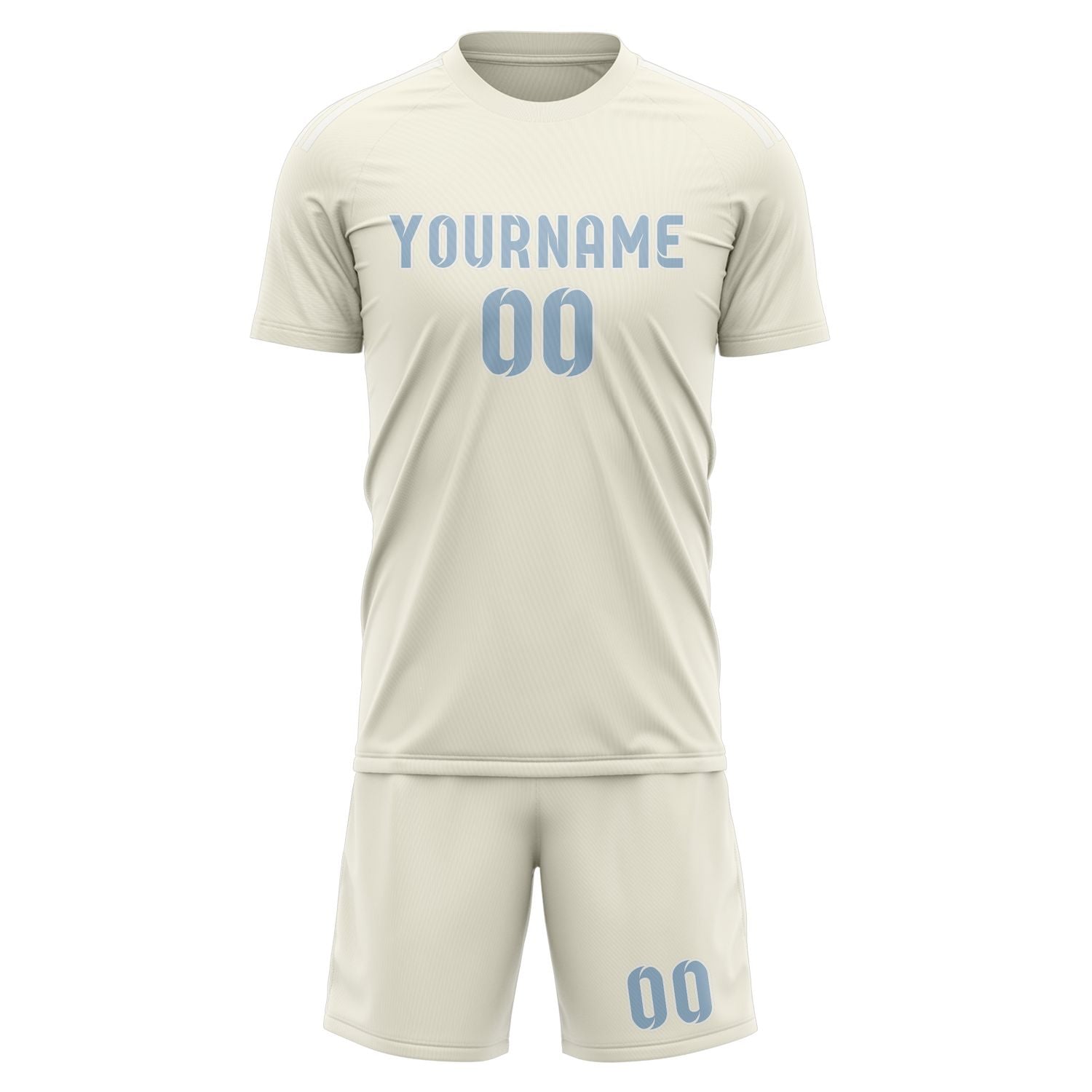 Maßgeschneidertes Professionelles Beige Hellblau Fußballtrikot-Set