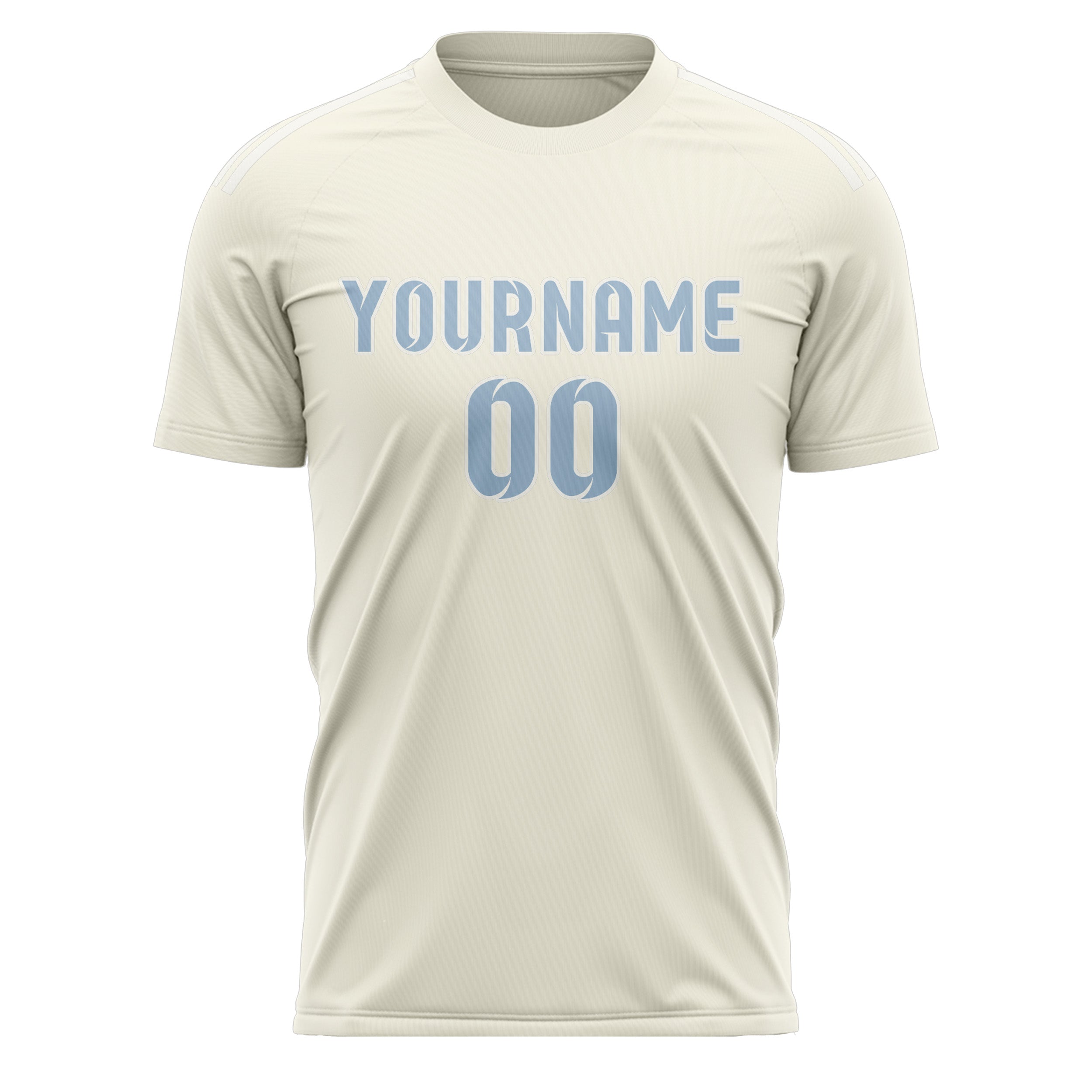 Benutzerdefiniertes Professionelles Beige Hellblau Fußballtrikot