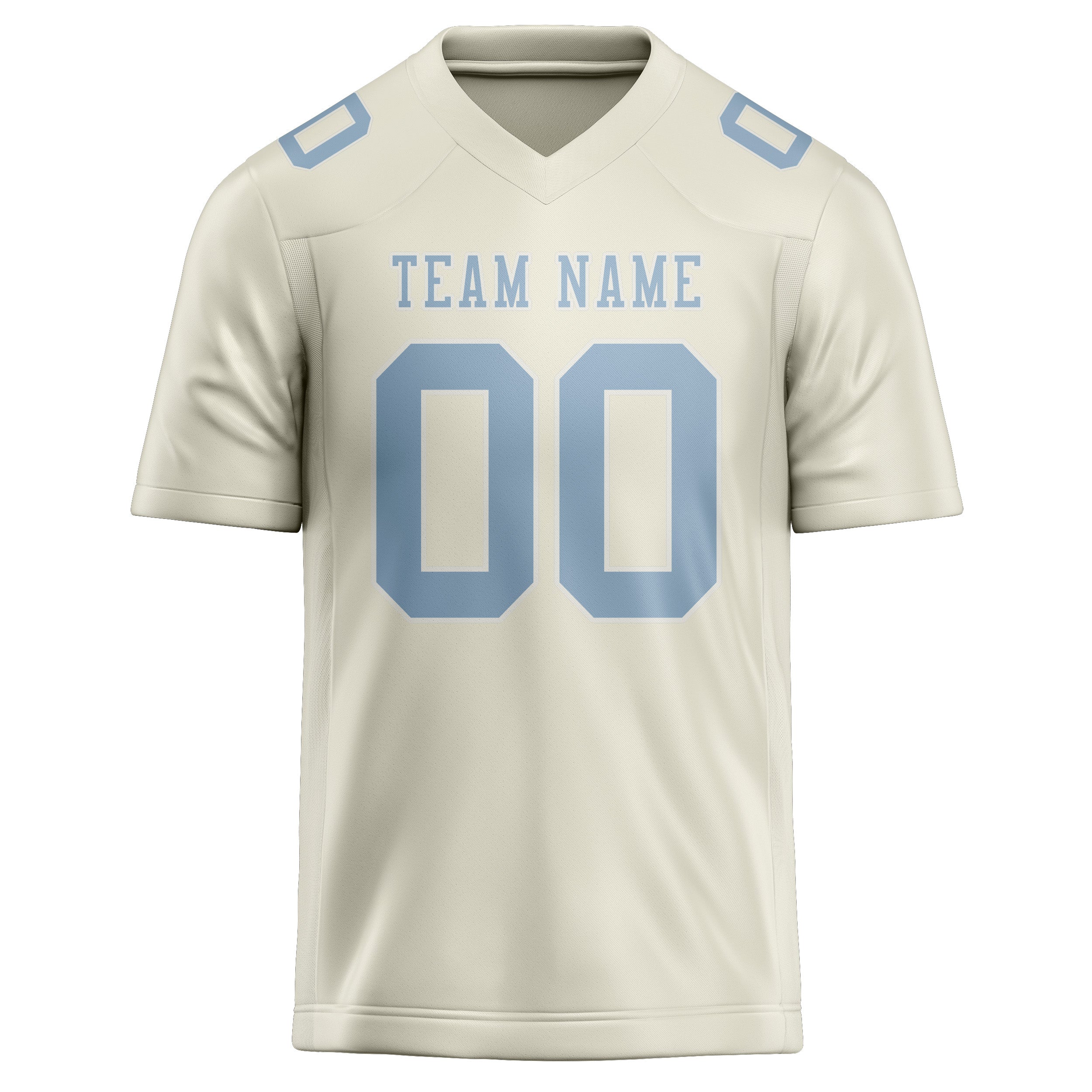 Maillot de rugby professionnel personnalisé beige bleu clair