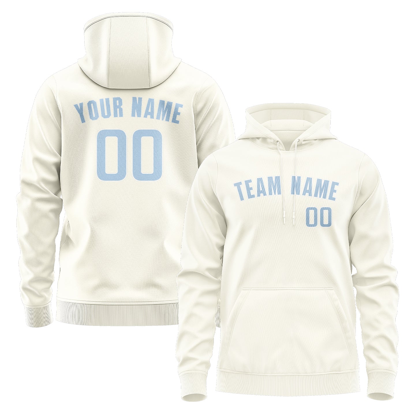 Maßgeschneidertes Beige Hellblau Hoodie