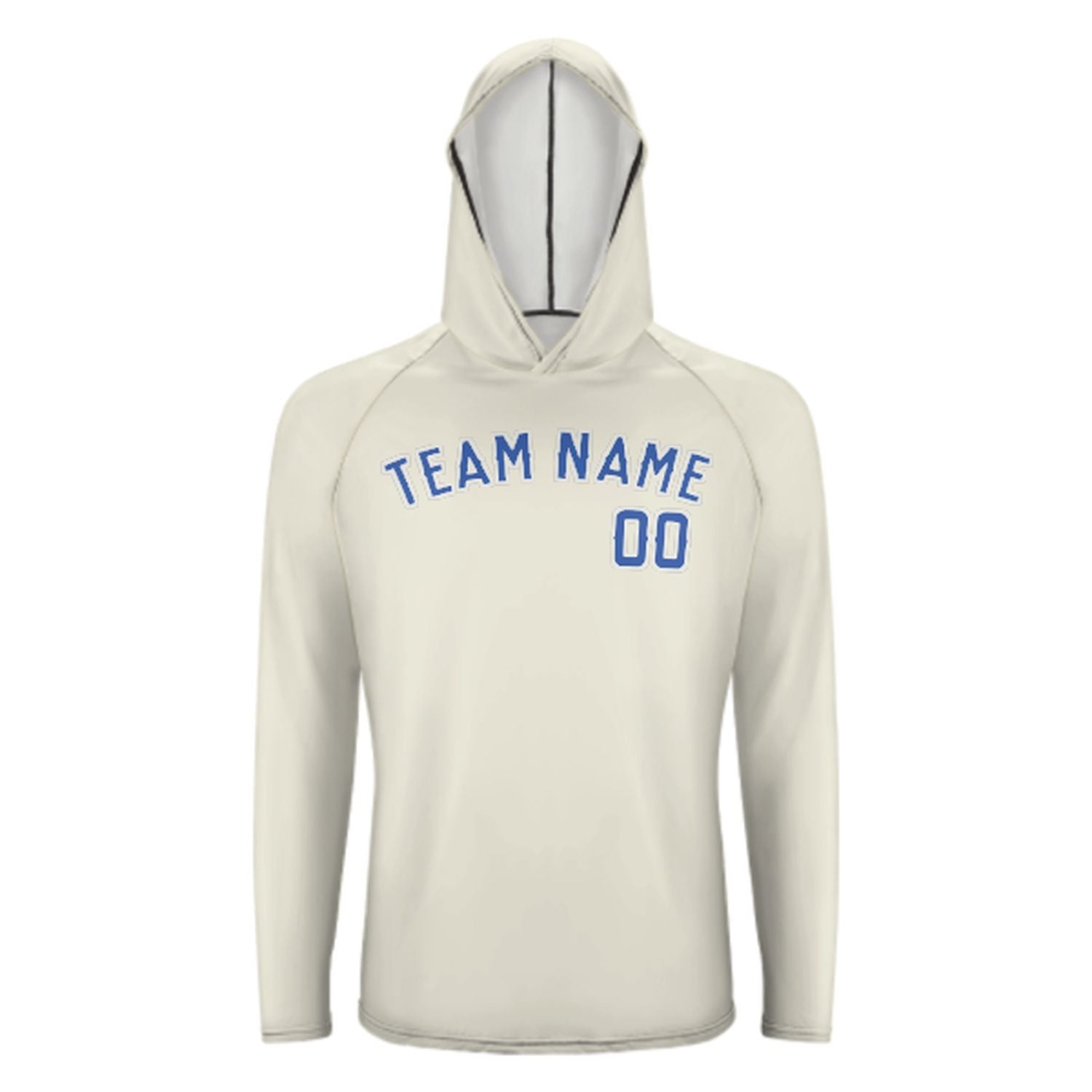 Maßgeschneidertes Beige Himmelblau UV-Hoodie