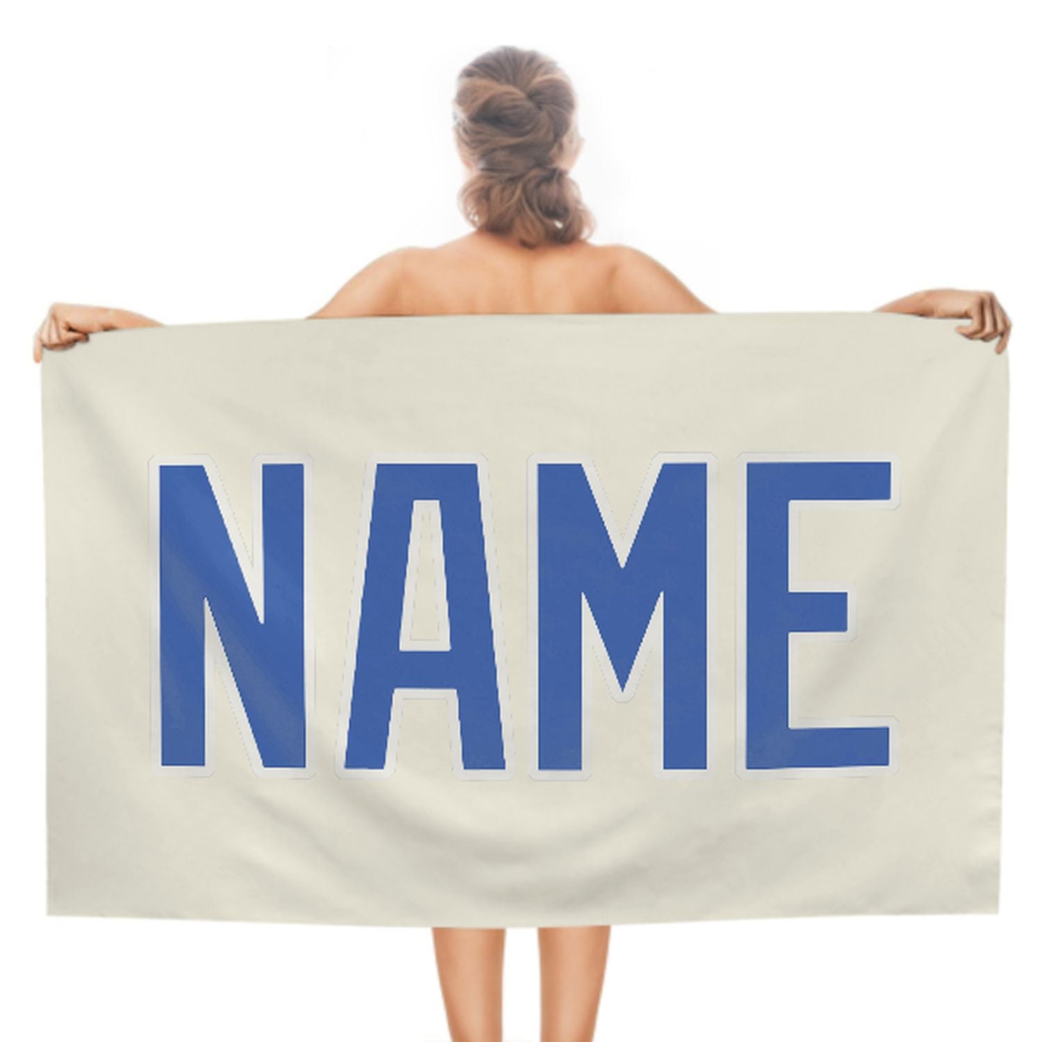 Maßgeschneidertes Beige Himmelblau Strandtuch
