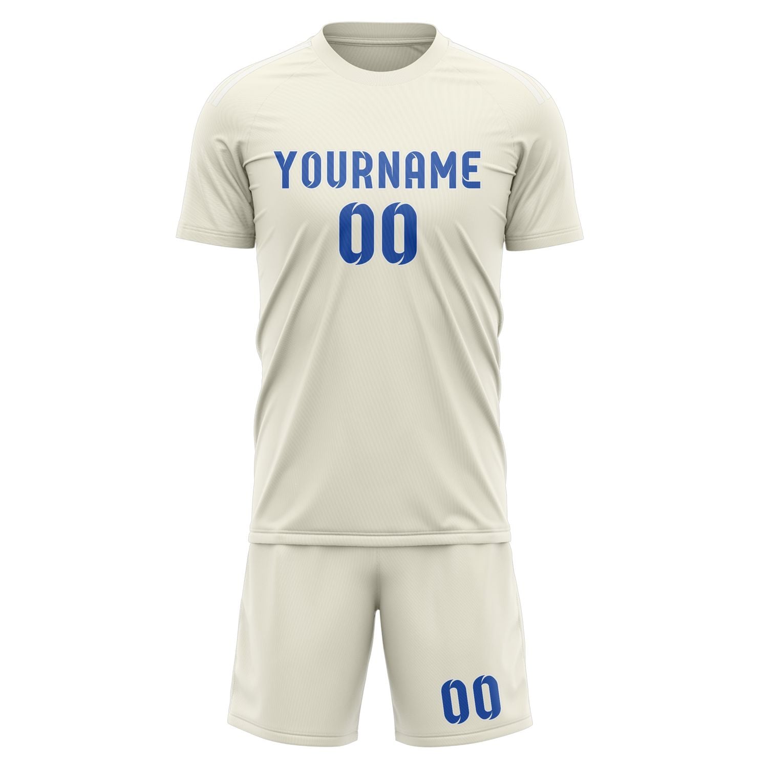 Maßgeschneidertes Professionelles Beige Himmelblau Fußballtrikot-Set