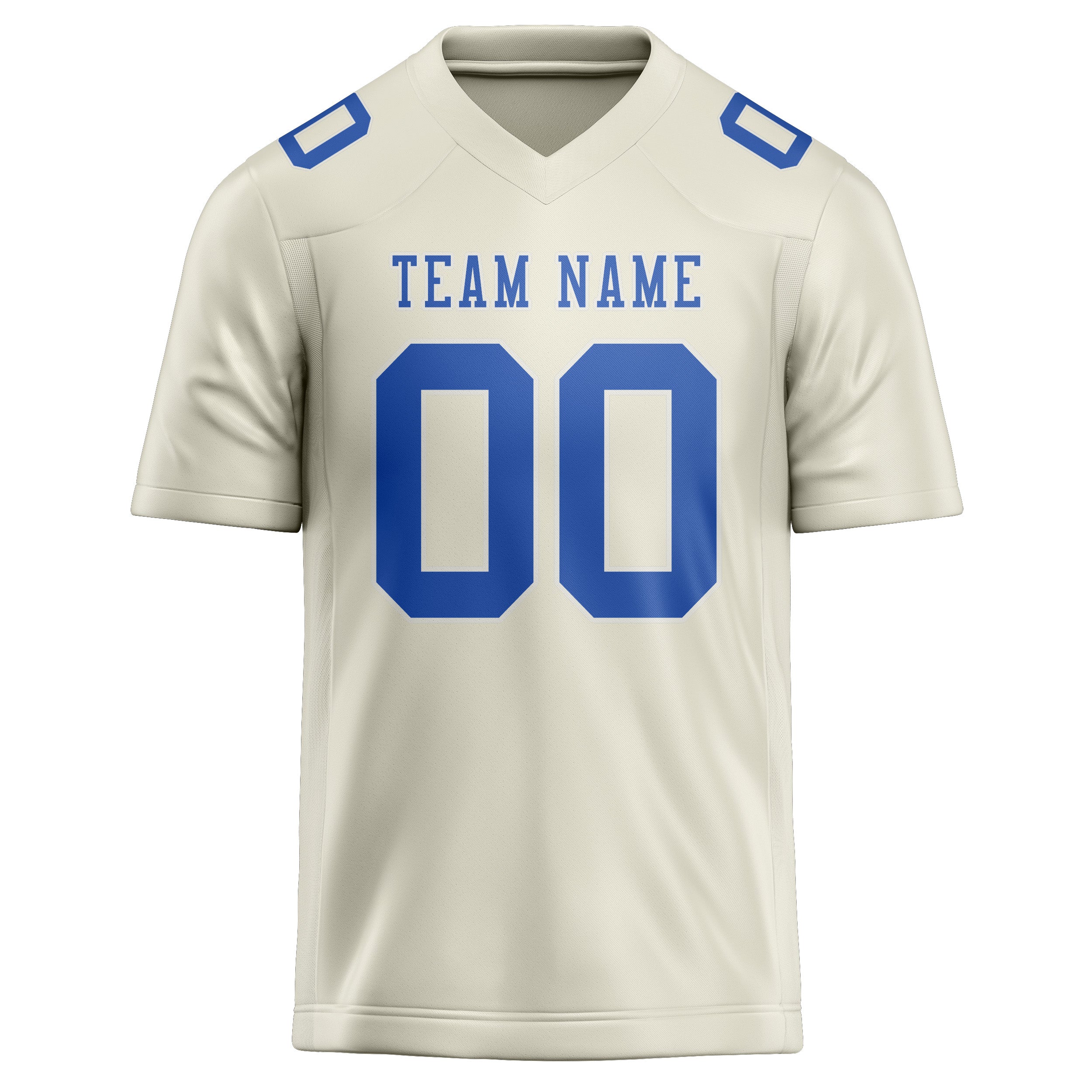 Maillot de rugby professionnel personnalisé beige bleu ciel