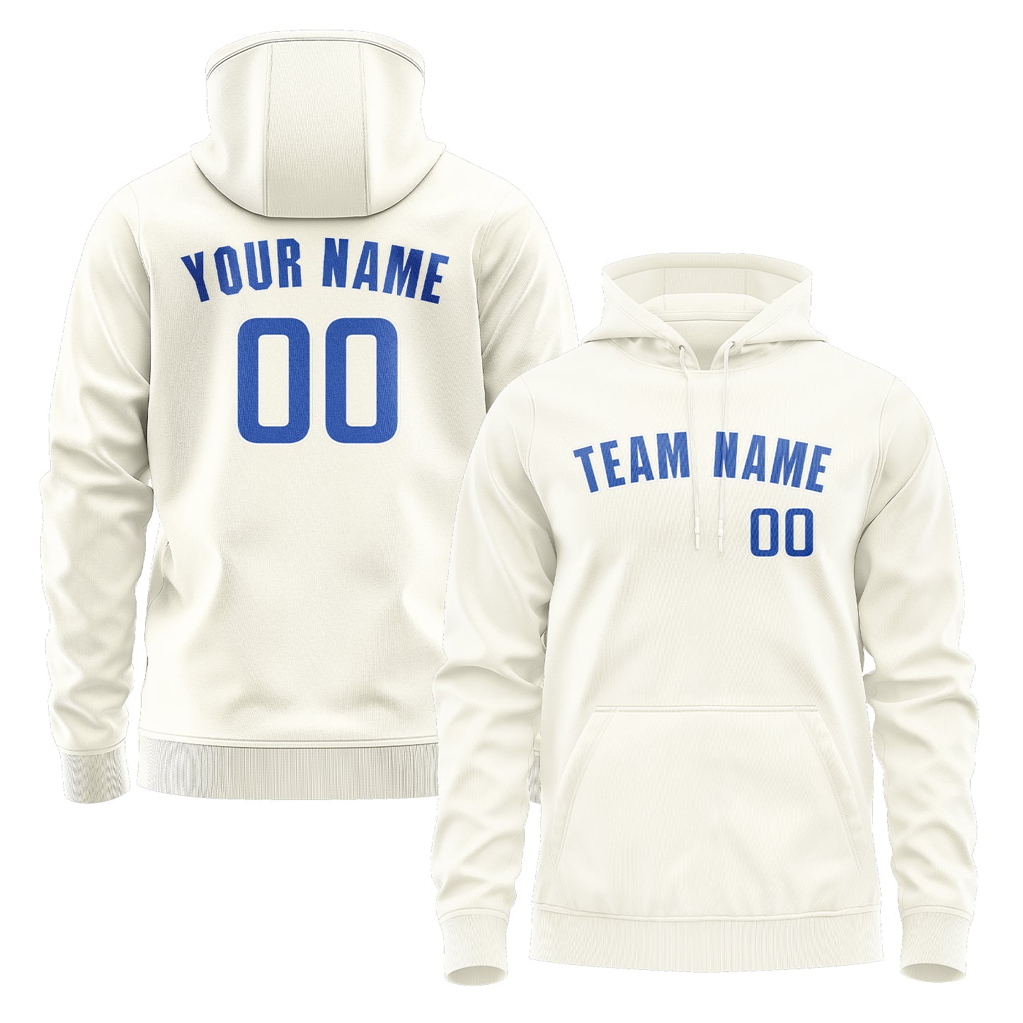 Maßgeschneidertes Beige Himmelblau Hoodie