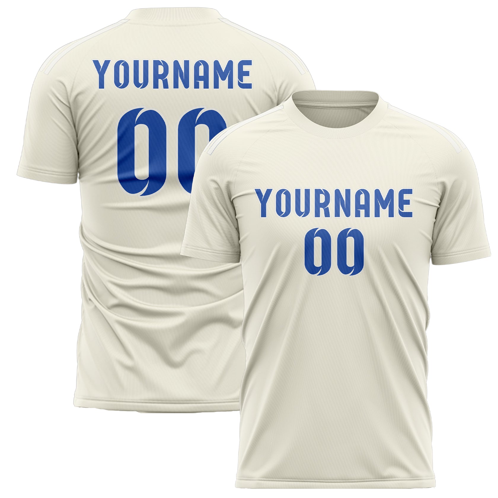 Benutzerdefiniertes Professionelles Beige Himmelblau Fußballtrikot