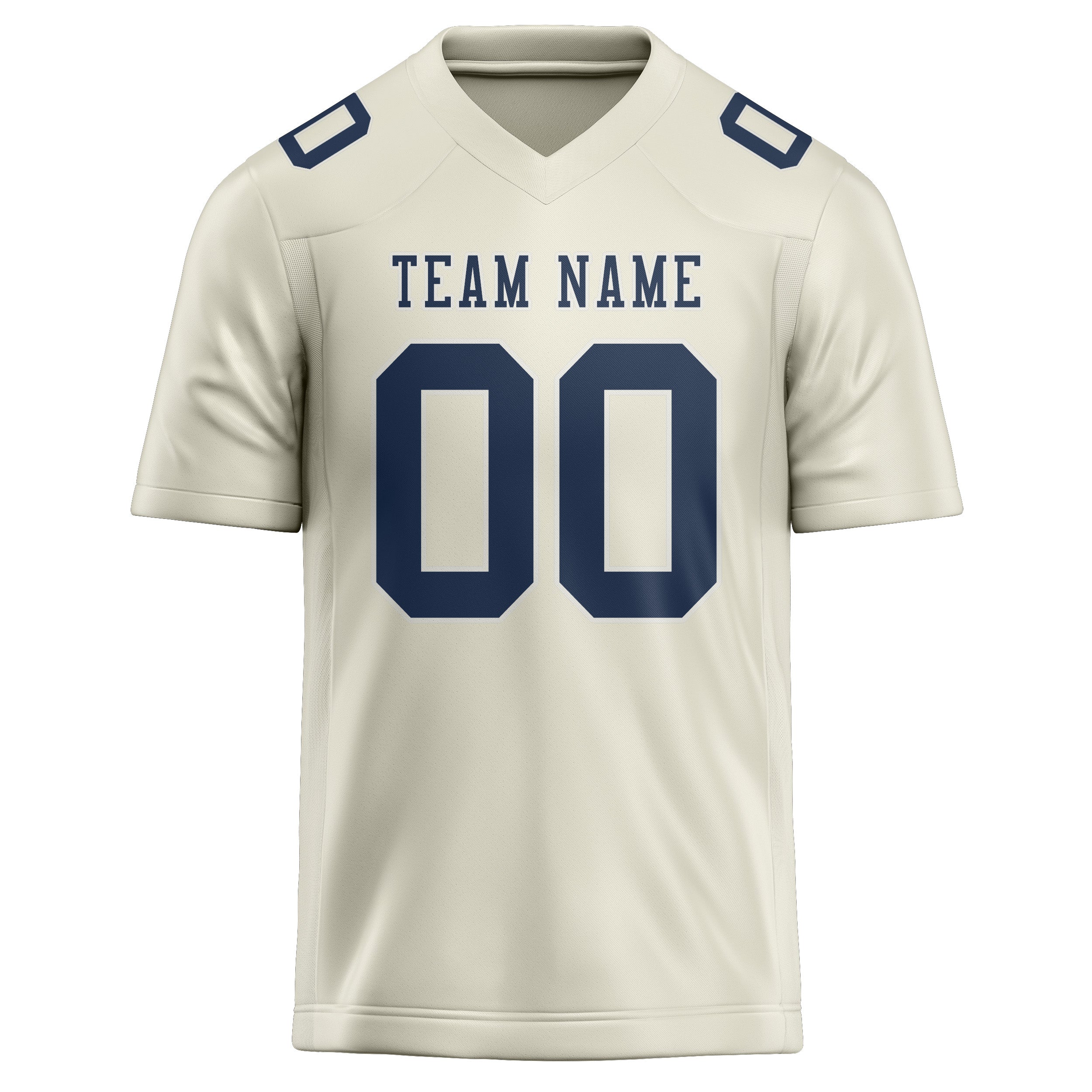 Maillot de rugby professionnel personnalisé beige bleu marine