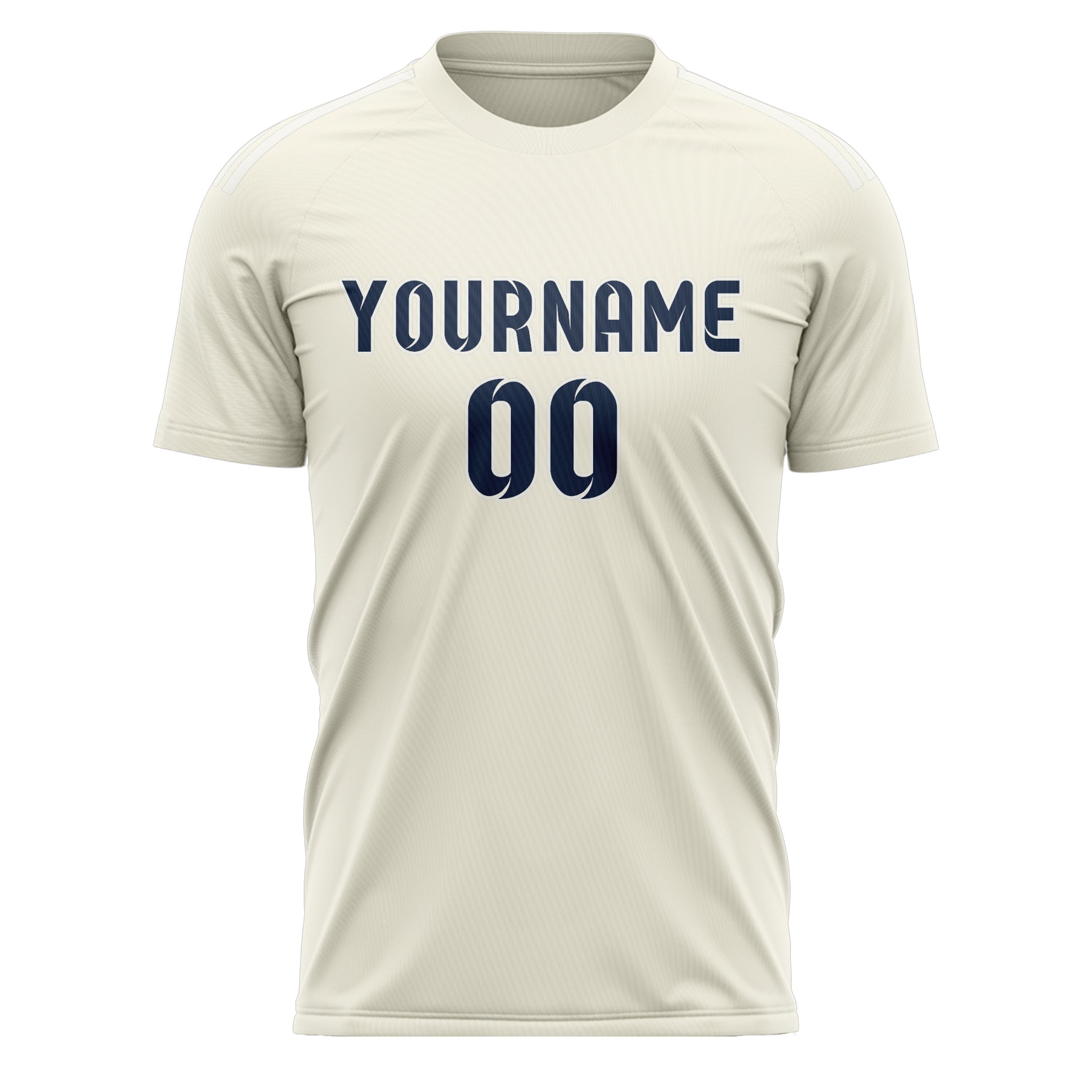 Benutzerdefiniertes Professionelles Beige Marineblau Fußballtrikot