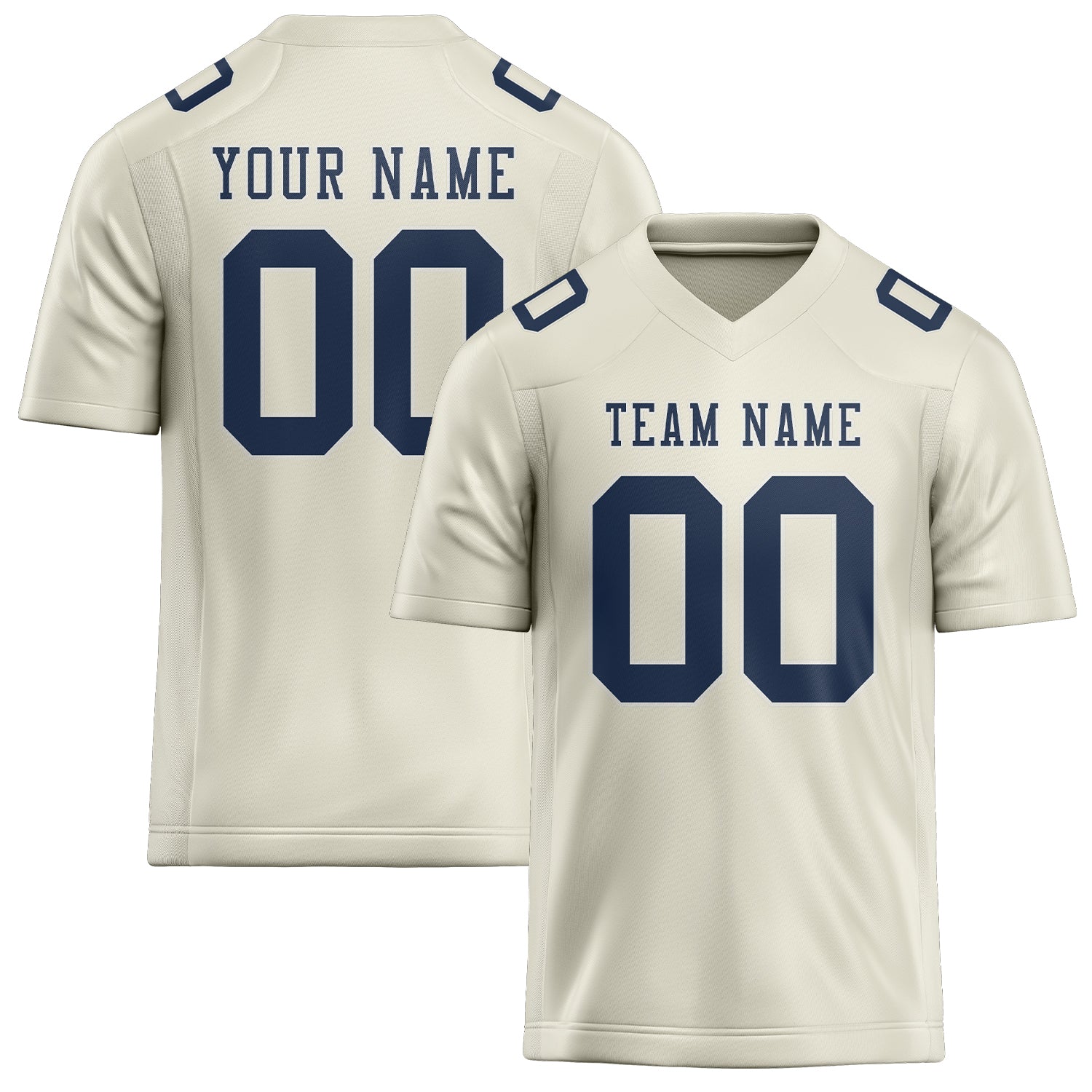 Maillot de rugby professionnel personnalisé beige bleu marine