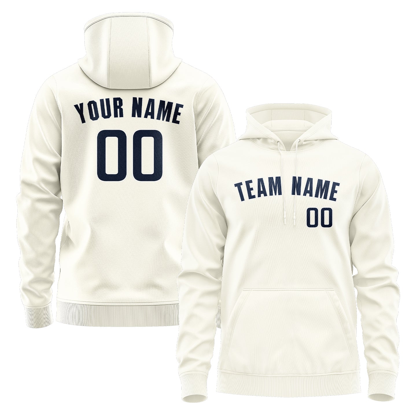 Maßgeschneidertes Beige Marineblau Hoodie